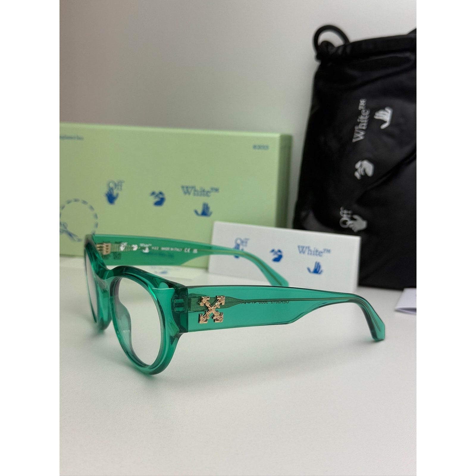Off-White NEW Off White Style 13 Green Bluelight Eyeglasses Frames Size ONE SIZE - 2 Thumbnail