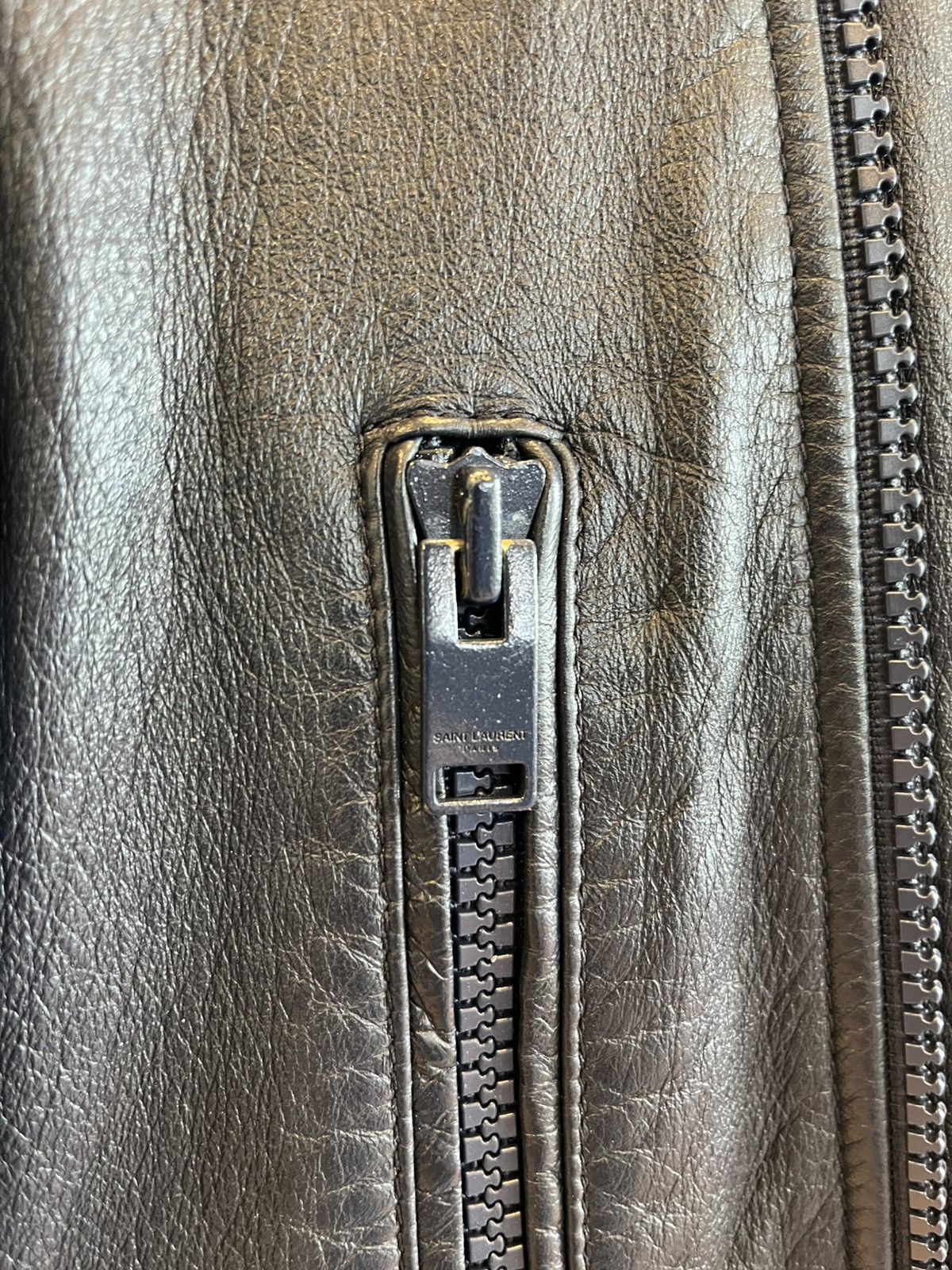 Saint Laurent Paris Saint Laurent Paris FW16 L01 Blue Leather Motor Jacket IT46 Size US S / EU 44-46 / 1 - 3 Thumbnail