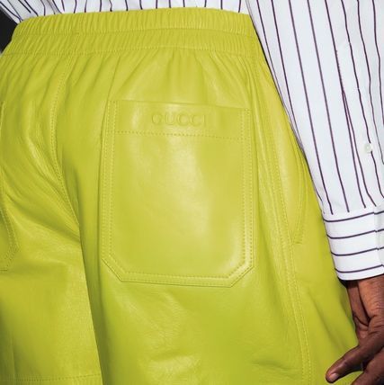 Gucci o1loc1c0226 814783 Embossed Leather And Knit Shorts Yellow Size US 38 / EU 54 - 3 Thumbnail