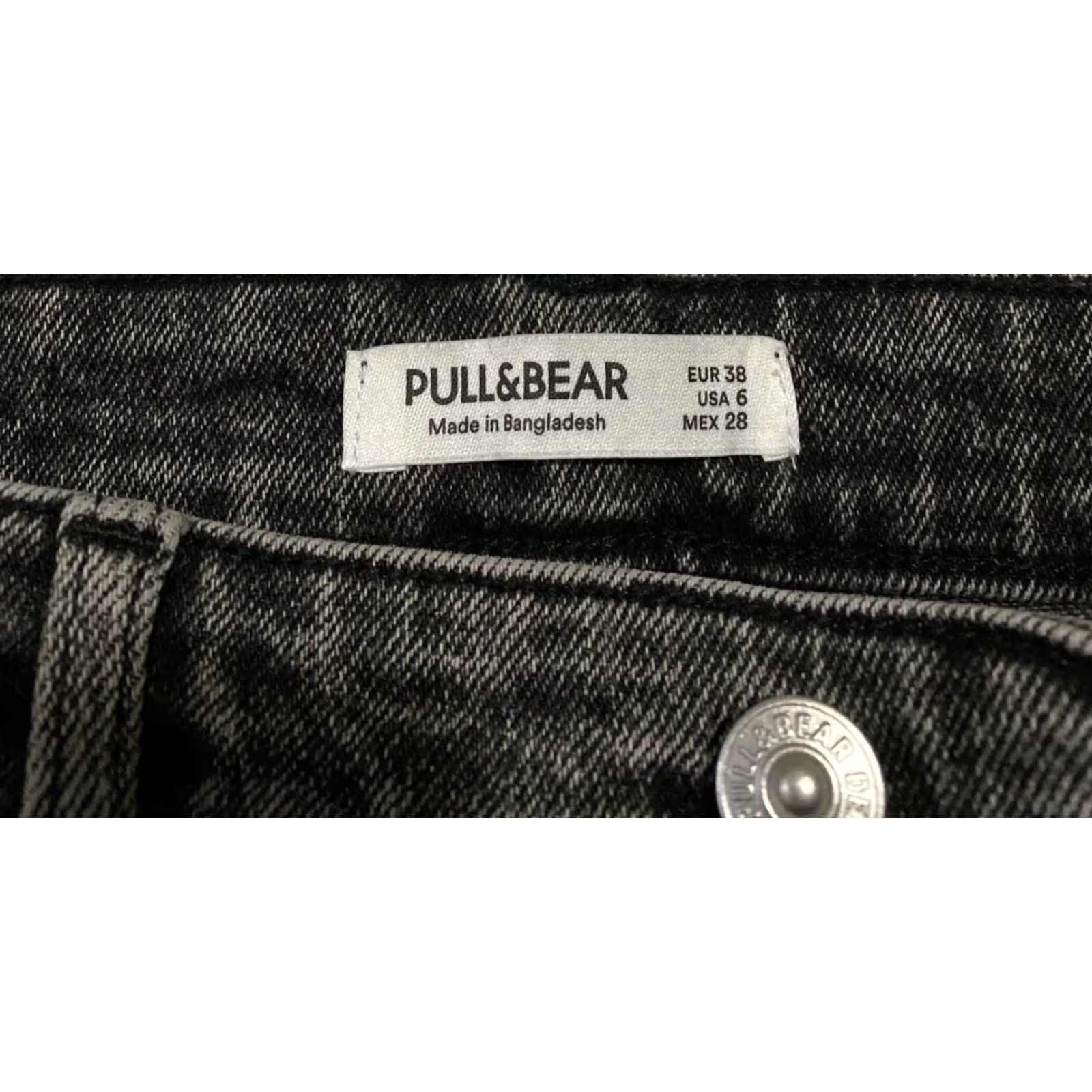 Vintage Pull&Bear Jeans Women’s 6 Pepper Gray Mid Rise Skinny Denim / 28-8 Slim Fit Womens Jeans - Denim Light Wash Zip Closure 27 Inseam Black Size 28" / US 6 / IT 42 - 4 Thumbnail