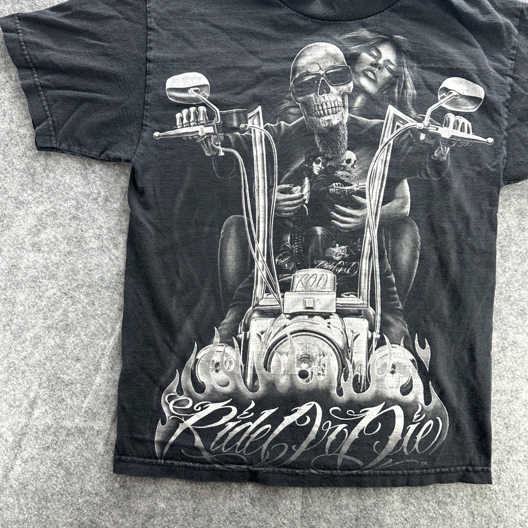RODA Ride Or Die Shirt Mens Medium Black Biker Motorcycle Skull Graphic Tee ROD Size US M / EU 48-50 / 2 - 2 Thumbnail