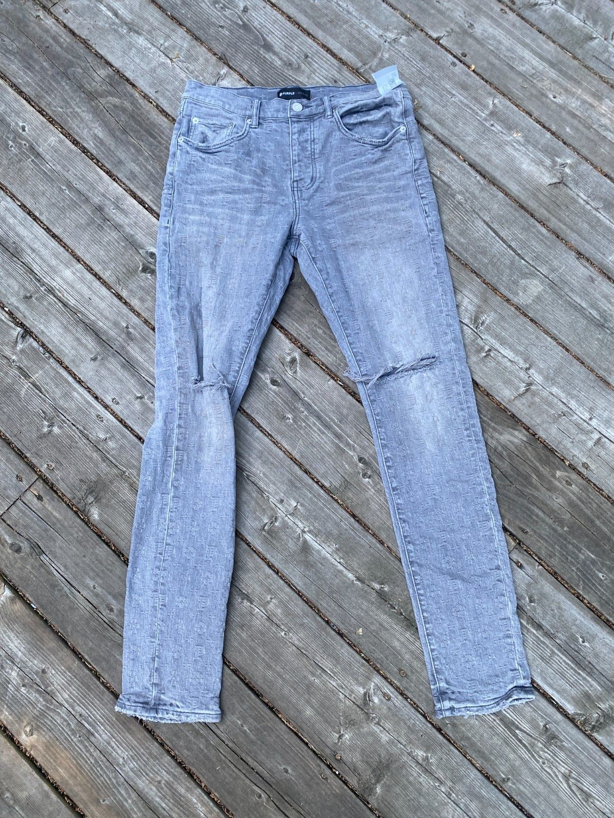 Purple Brand Purple Brand P001 Monogram Denim (Light Indigo Gray) Size 3 Size US 31 - 8 Thumbnail