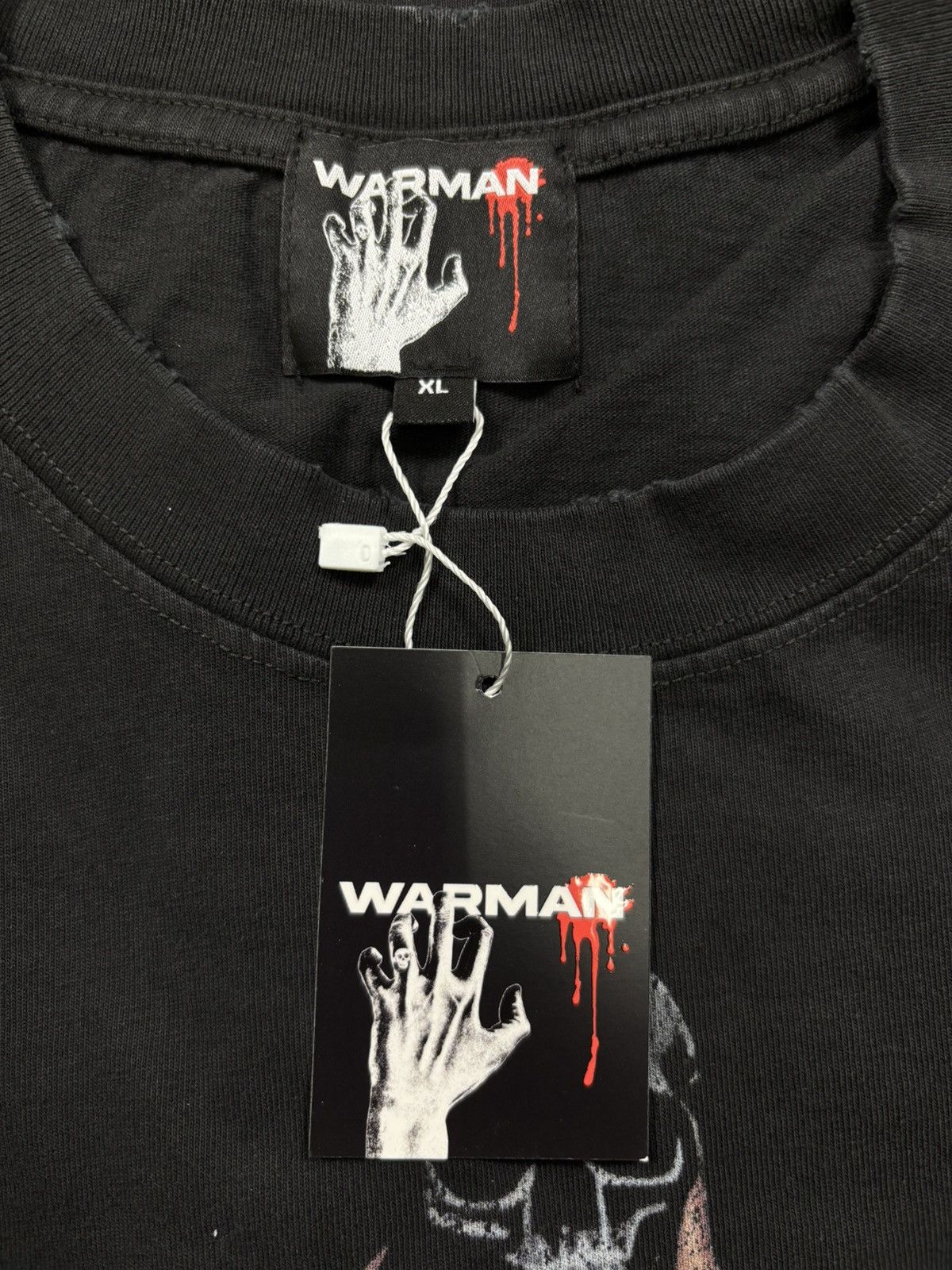 Vintage Warman Fire Circle Skulls Graphic T-Shirt, Washed Black Size US XL / EU 56 / 4 - 8 Thumbnail