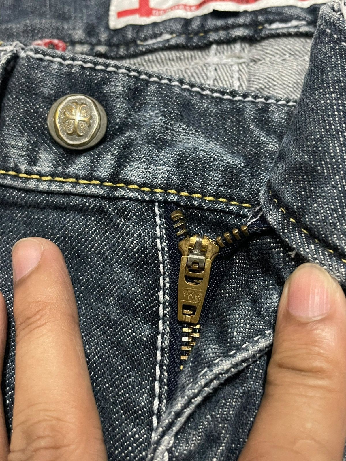 If Six Was Nine Vintage Genoese Tactical Embroidery Cross Logo Ripped Jeans Size 30" / US 8 / IT 44 - 12 Thumbnail