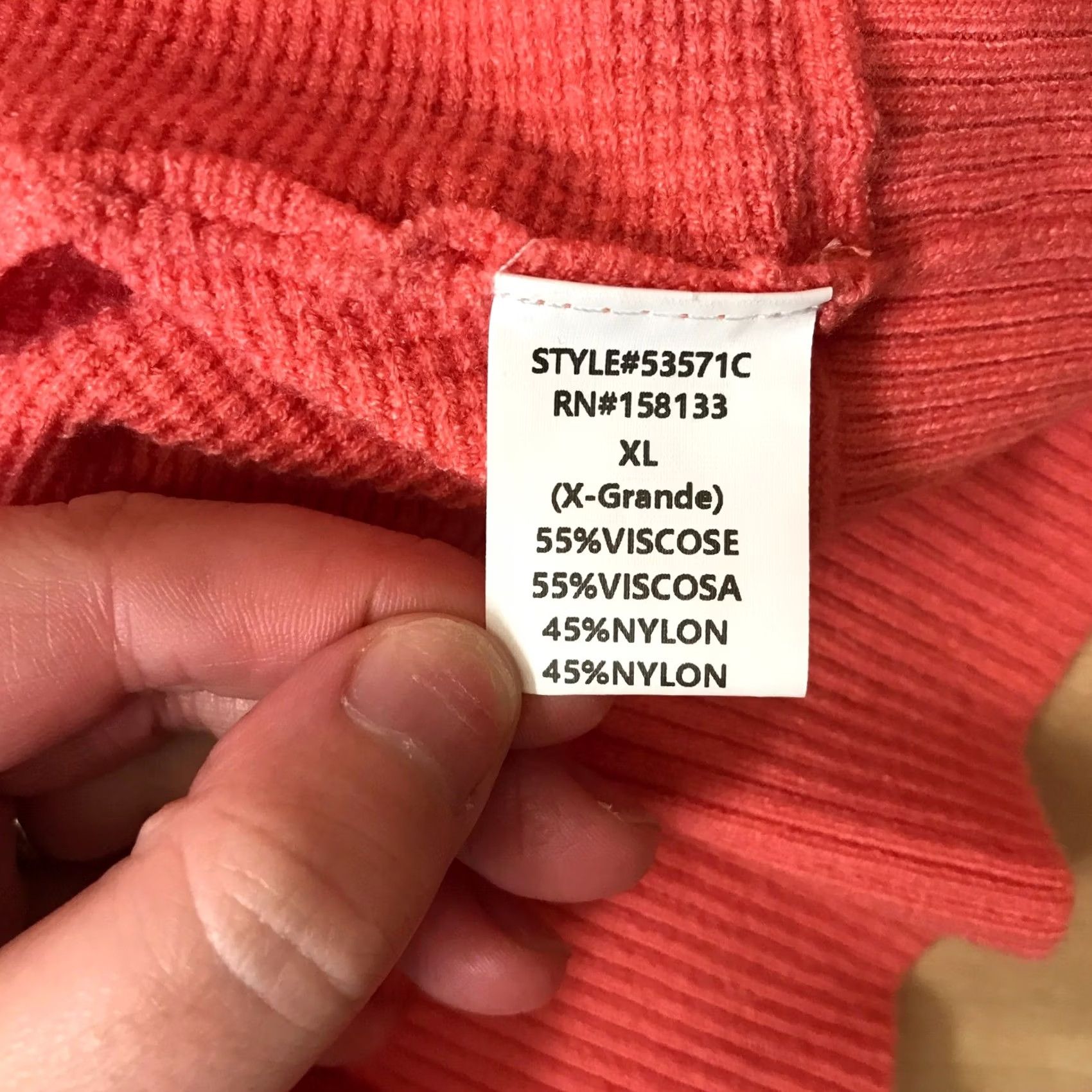 Vintage VINTAGE STACCATO Coral Waffle Knit Long Sleeve Crew Neck Sweater XL Size XL / US 12-14 / IT 48-50 - 8 Thumbnail