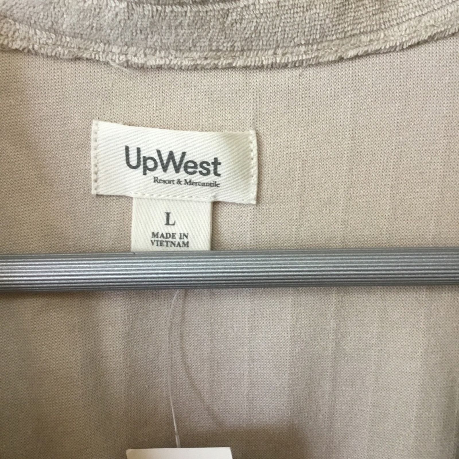 Other UpWest Beige Collared Half Button-Down Short-Sleeve Top Size L / US 10 / IT 46 - 2 Thumbnail