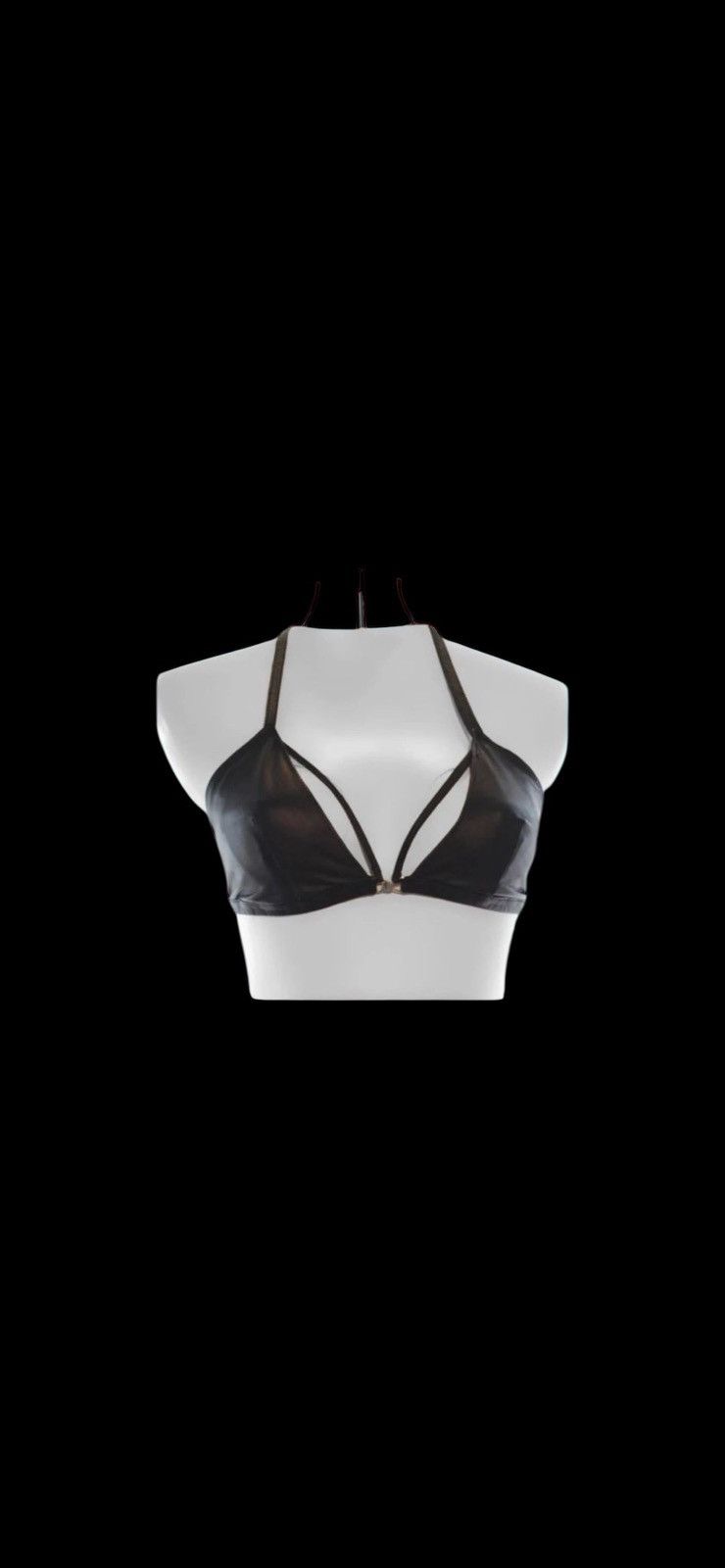 Other Customized BLACK Napa Leather Bra Made to Order Size ONE SIZE - 2 Thumbnail