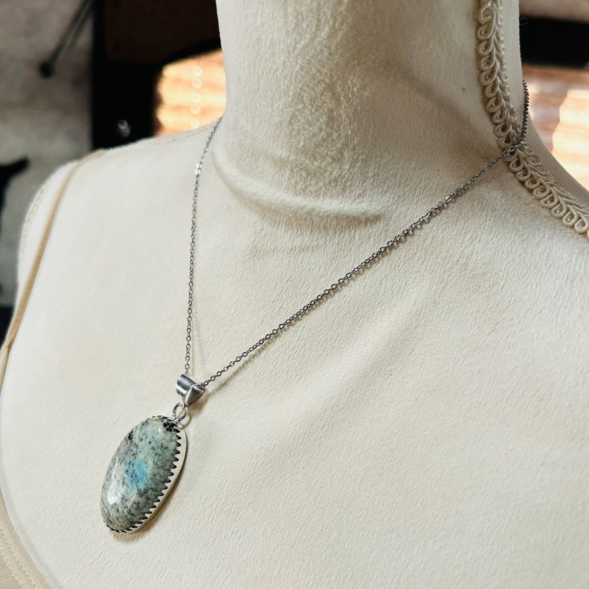 Handmade Handcrafted K2 jasper dogtooth 925 sterling pendant necklace Size ONE SIZE - 4 Thumbnail
