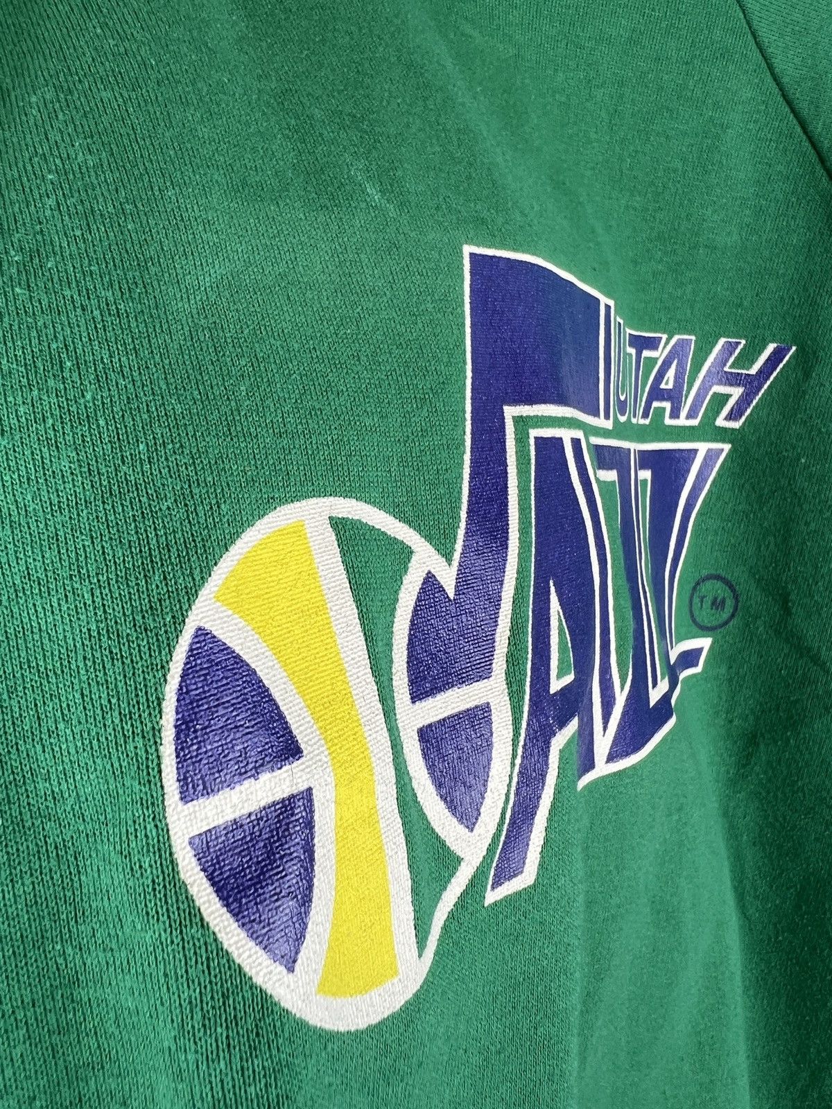 NBA Vintage 90s Utah Jazz 7 Logo Sweatshirt Rare NBA Y2K Sport Size US XL / EU 56 / 4 - 3 Thumbnail