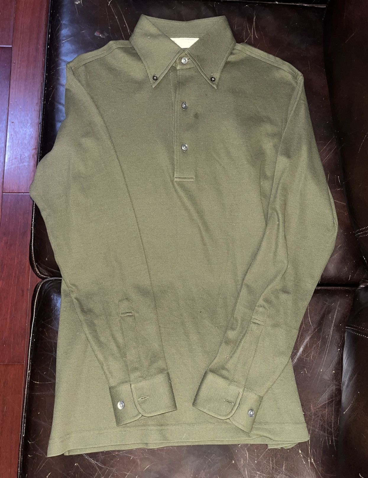 The Armoury The Armoury x Ascot Chang Olive Green LS Polo Collar Shirt Size US S / EU 44-46 / 1 - 1 Thumbnail