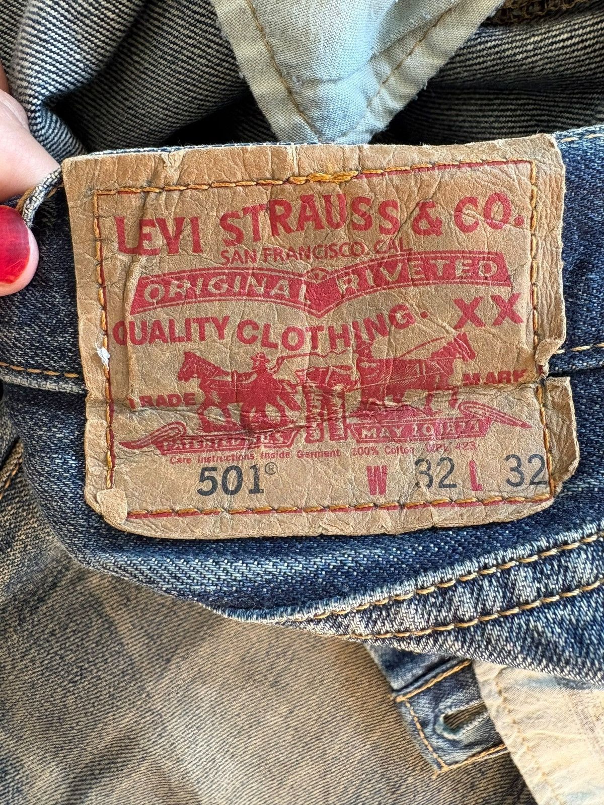 Levi's Vintage 90s Levis 501 Rusty Wash Distressed Loose Baggy Jean Size US 32 / EU 48 - 11 Thumbnail