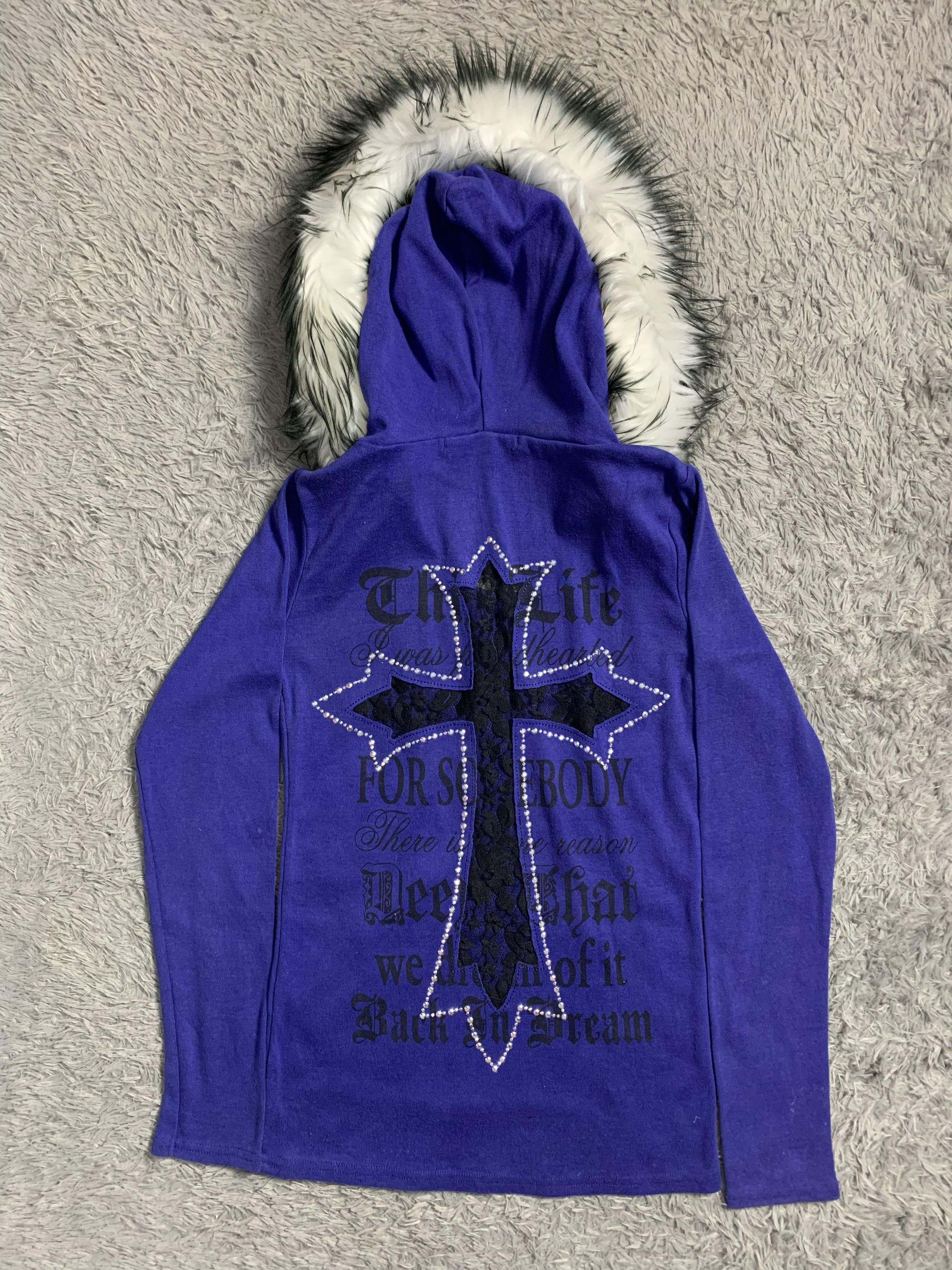 Japanese Brand PENDORA Fur Hoodie Chrome Heart Style Size M / US 6-8 / IT 42-44 - 1 Thumbnail