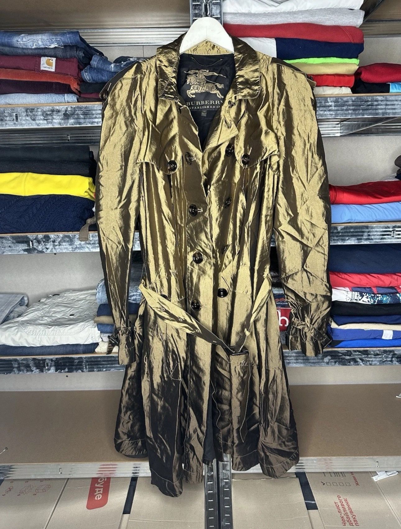 Burberry Burberry Silk Luxury Gold Gradient Trench Coat Jacket Size M / US 6-8 / IT 42-44 - 1 Thumbnail