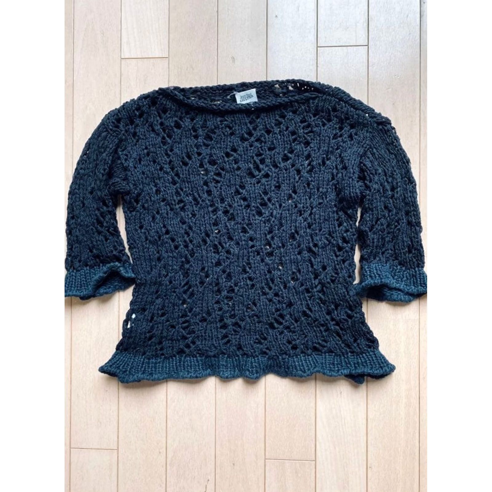 Jean Paul Gaultier VINTAGE JEAN PAUL GAULTIER Tie Womens 40 Femme Stretch Knit Top Size Black Designer Used Size S / US 4 / IT 40 - 3 Thumbnail