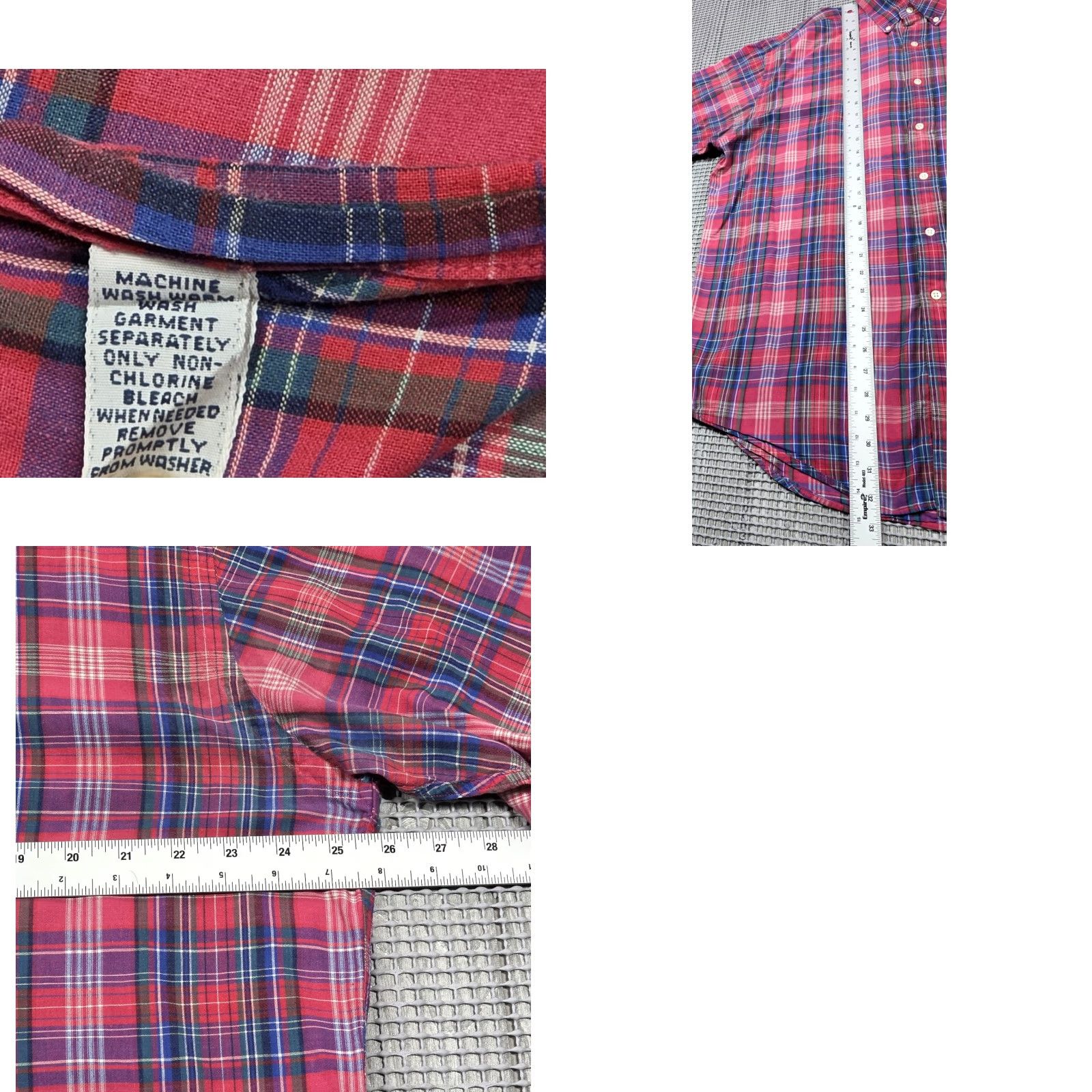 Polo Ralph Lauren VTG Ralph Lauren Polo Blake Button-Up Short Sleeve Men L Madras Red Plaid Shirt Size US L / EU 52-54 / 3 - 8 Thumbnail