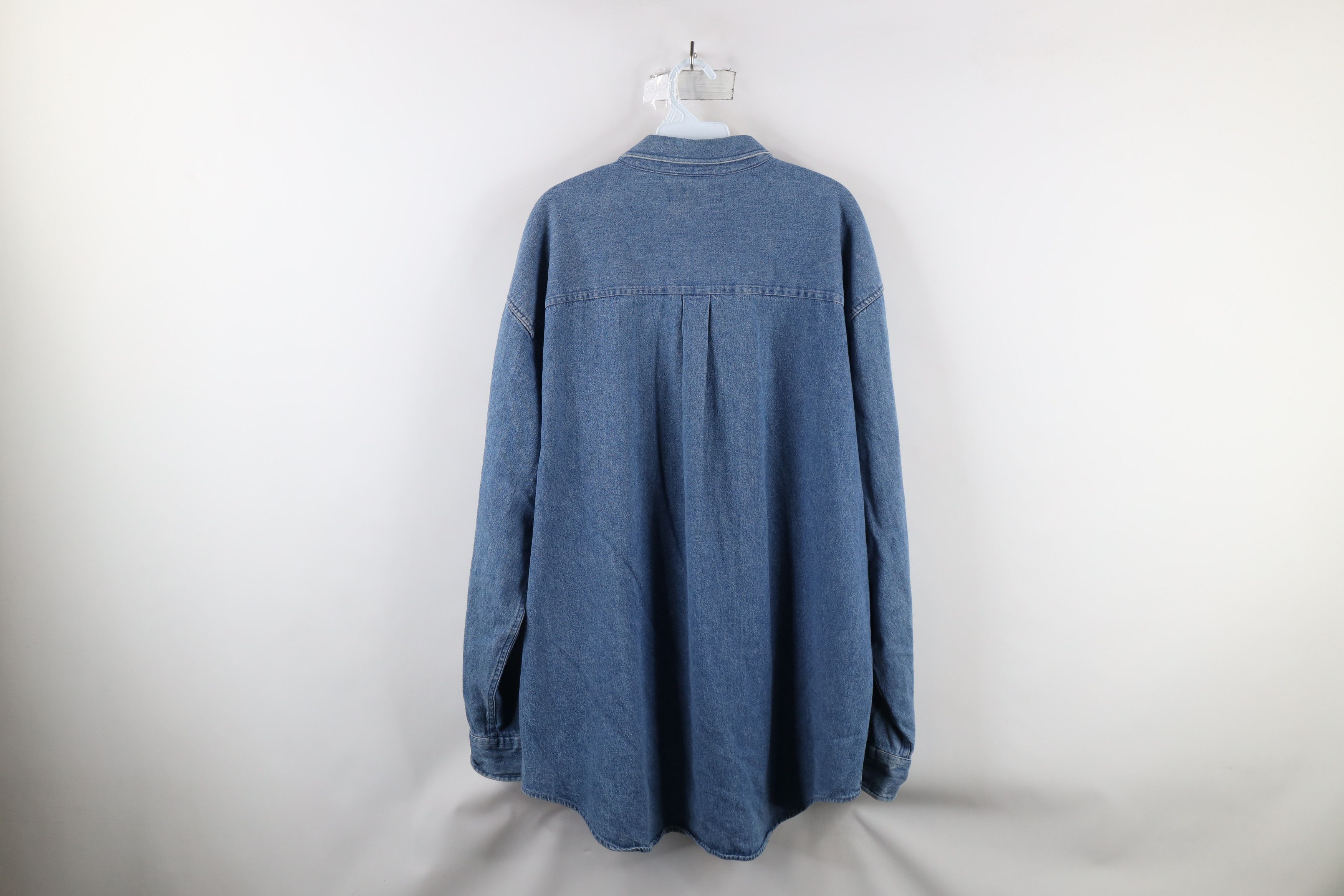 Vintage Vintage 90s Streetwear Denim Jean Button Down Shirt Blue Size US XL / EU 56 / 4 - 12 Thumbnail