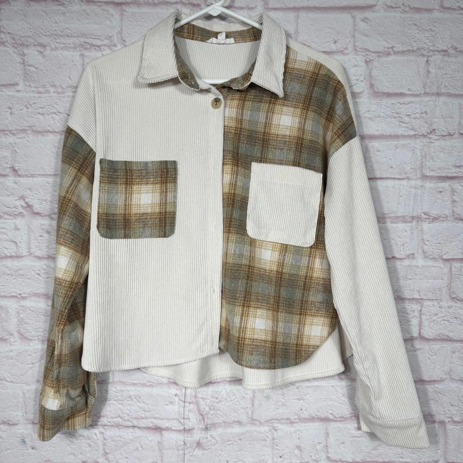 Other Blu Pepper Plaid and Corduroy Button-Up Shirt Medium Size M / US 6-8 / IT 42-44 - 1 Thumbnail