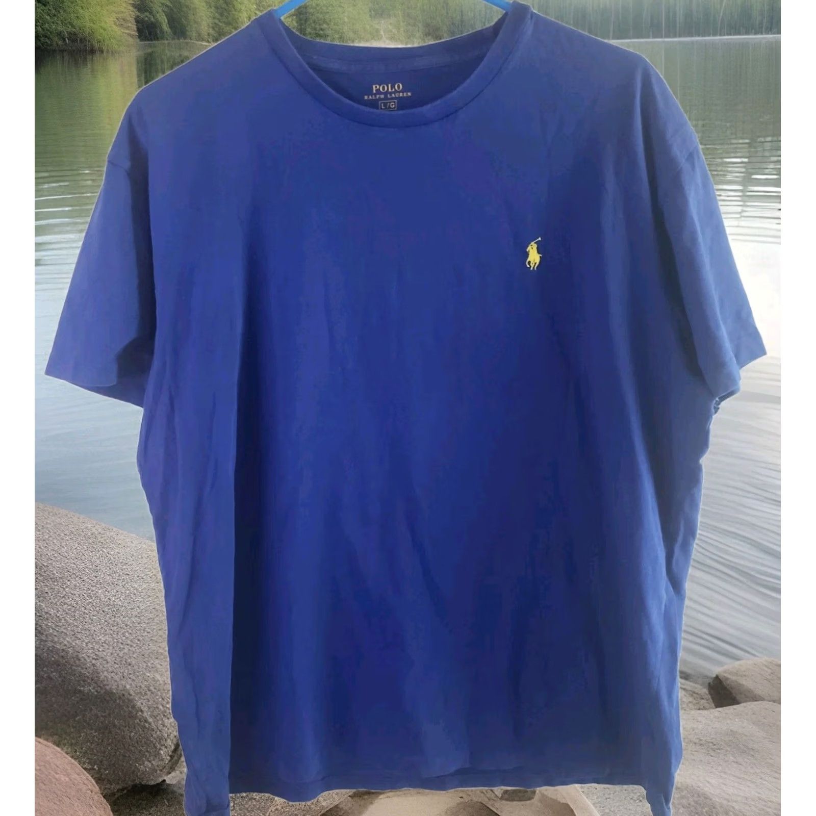 Polo Ralph Lauren Polo Ralph Lauren Shirt Mens L Blue Short Sleeve Logo Crew Neck Classic Fit Size US L / EU 52-54 / 3 - 2 Thumbnail