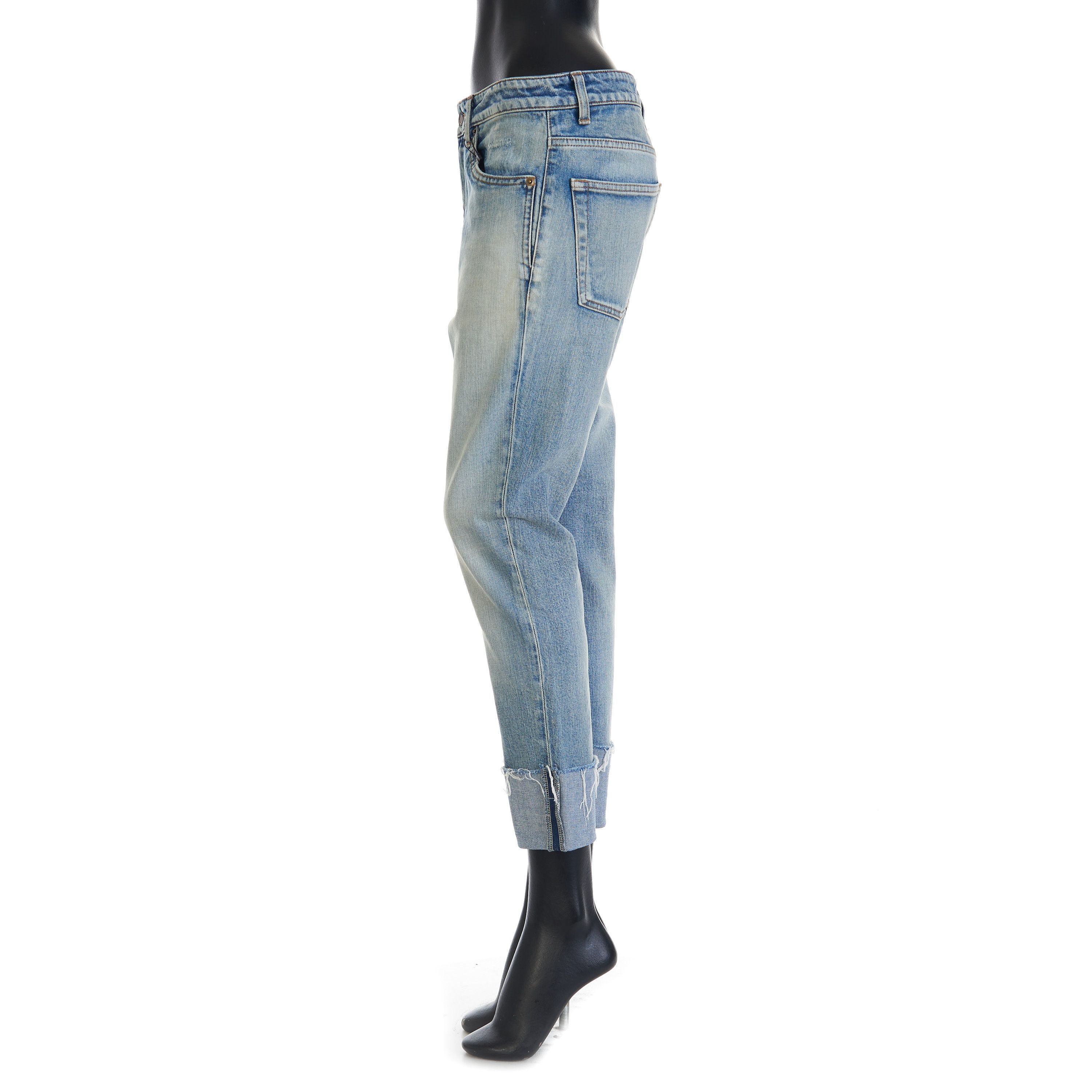 Saint Laurent Paris Skinny Mid-Waist Jeans In Santa Monica Blue Denim Size 29" - 3 Thumbnail