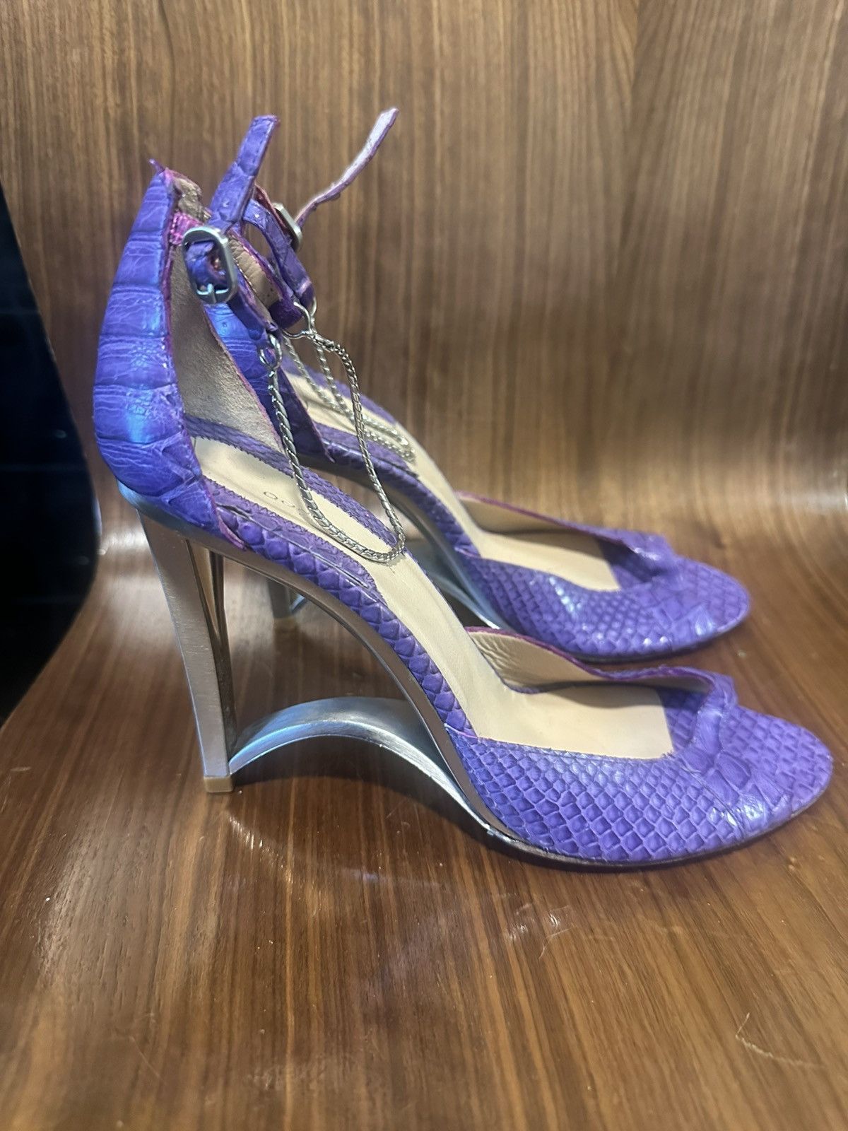 Donna Karan 90s Donna Karen Collection python heels Size US 7 / IT 37 - 2 Thumbnail