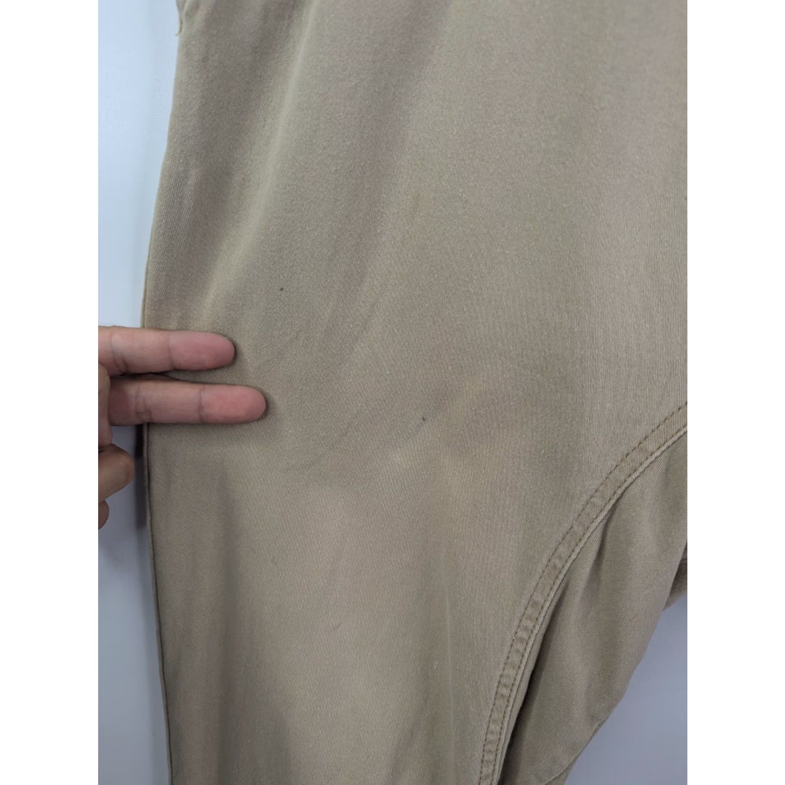Vintage WT02 Jogger Pants Men XL Beige Khaki Elastic Drawstring Straight Inseam 30in Front Flat Front Cotton Blend Slashed Pocket Casual Workwear Vintage No Size US 36 / EU 52 - 3 Thumbnail