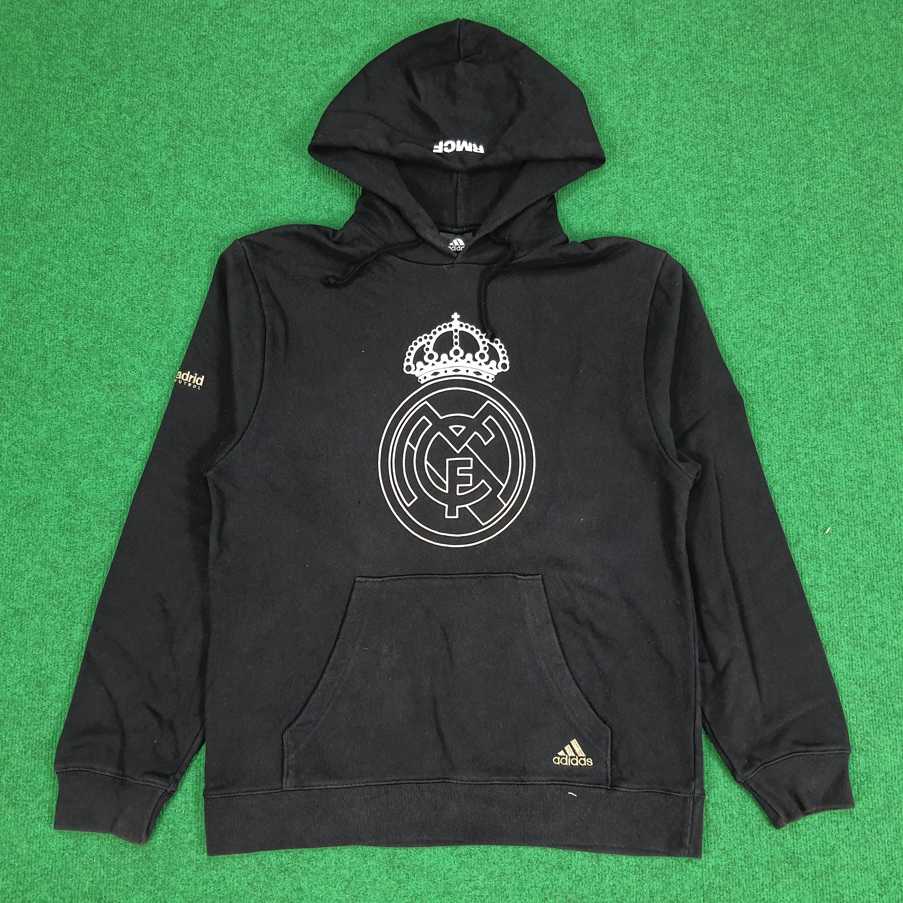 Adidas × Vintage Vintage Adidas Real Madrid Center Logo Hoodie Size US S / EU 44-46 / 1 - 1 Thumbnail