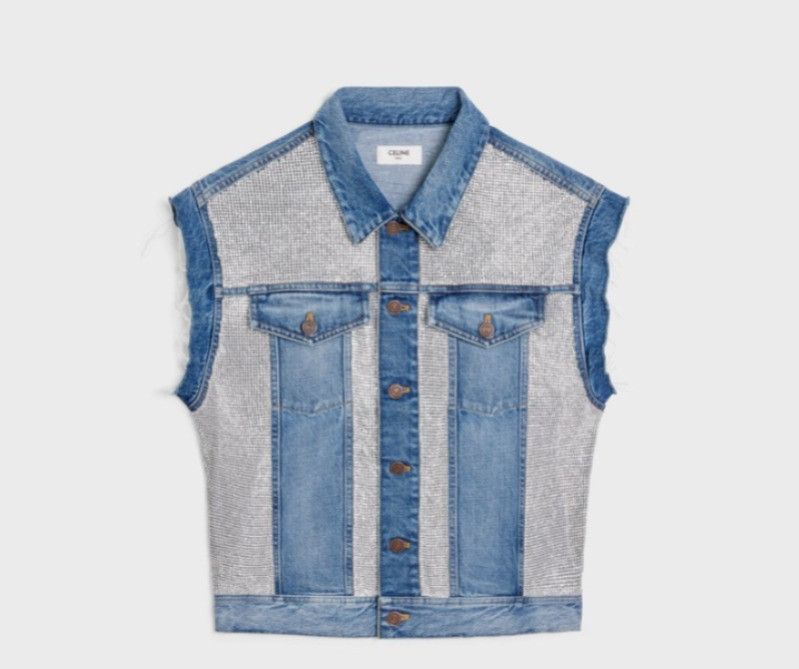 Celine o1bcso1str0225 2Q625034S Denim Jacket in Blue Size US XXL / EU 58 / 5 - 1 Thumbnail