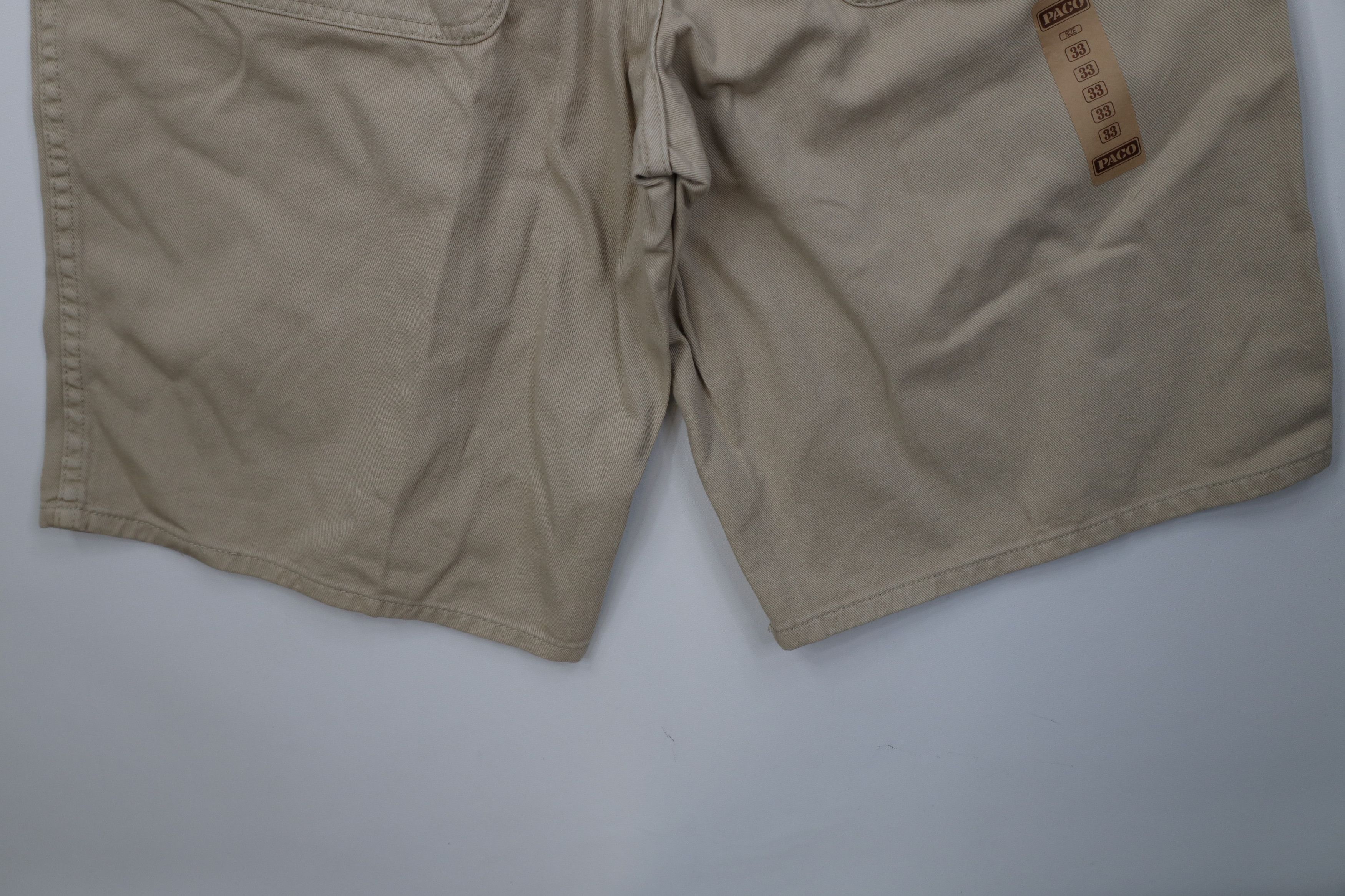 Vintage Deadstock Vintage 90s Paco Hip Hop Denim Jean Shorts Tan Size US 33 - 12 Thumbnail