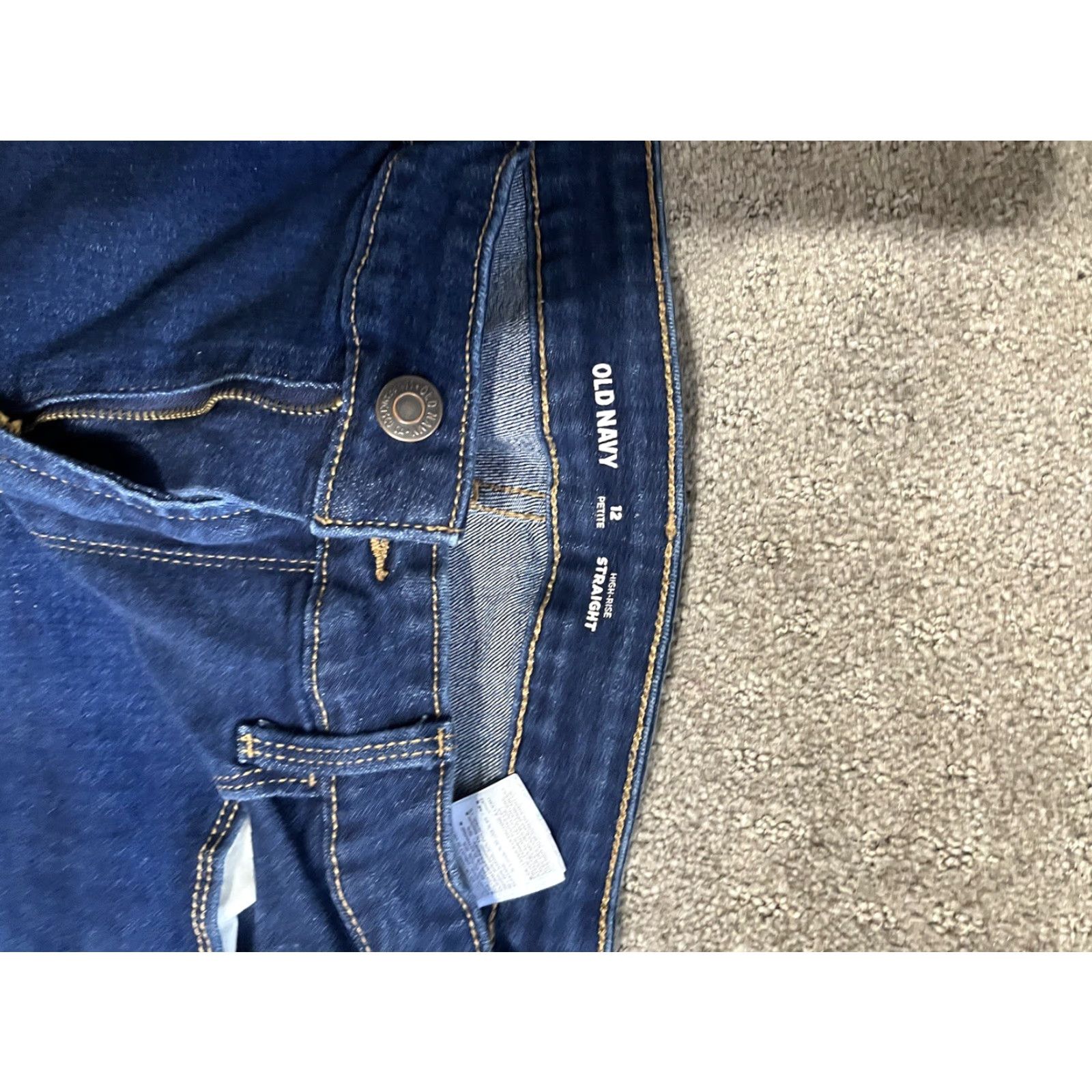 Old Navy Old Navy Jeans High Rise Straight Women's 12P Petite Blue Denim Stretch Pockets Casual Regular Fit 4 Pocket Cotton Polyester Spandex Women Jeans Size 34" / US 12 / IT 48 - 5 Thumbnail