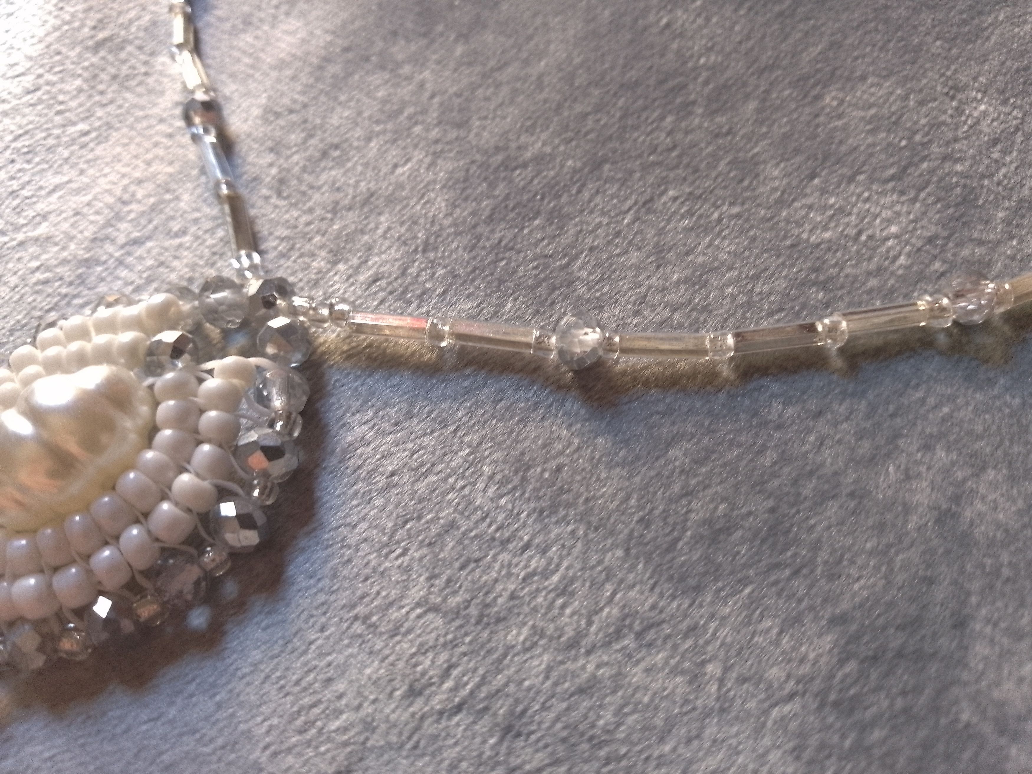 Handmade Charm Necklace Elegant Blue Agate gemstone faux pearl Size ONE SIZE - 7 Thumbnail