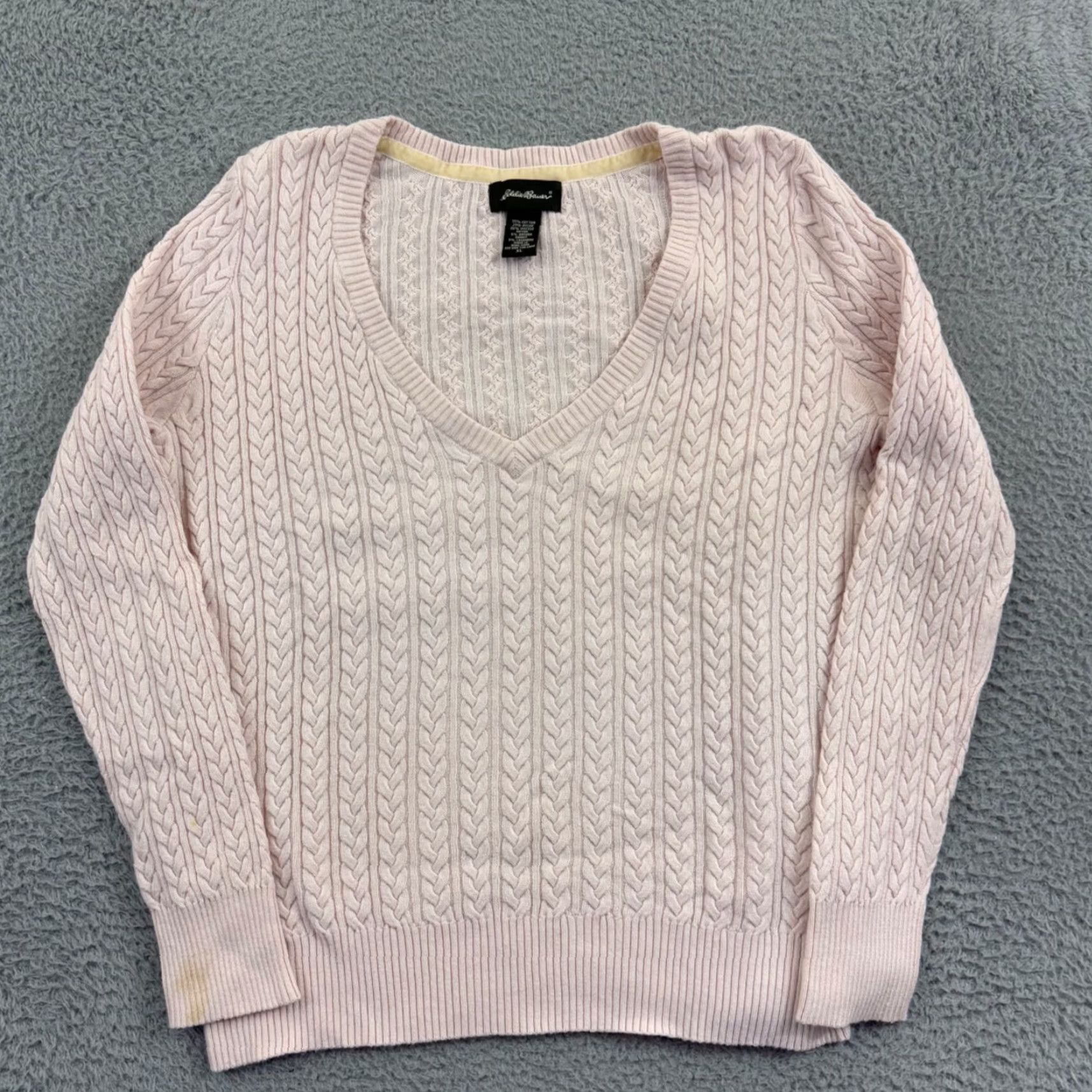 Eddie Bauer Vintage Eddie Bauer Sweater Womens XL Pink Cashmere Angora Cable Knit V Neck Ballet? Size XL / US 12-14 / IT 48-50 - 2 Thumbnail