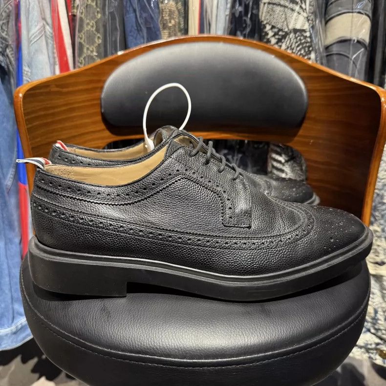 Thom Browne Thom Browne Classic striped black carved leather shoes Size US 12 / EU 45 - 4 Thumbnail