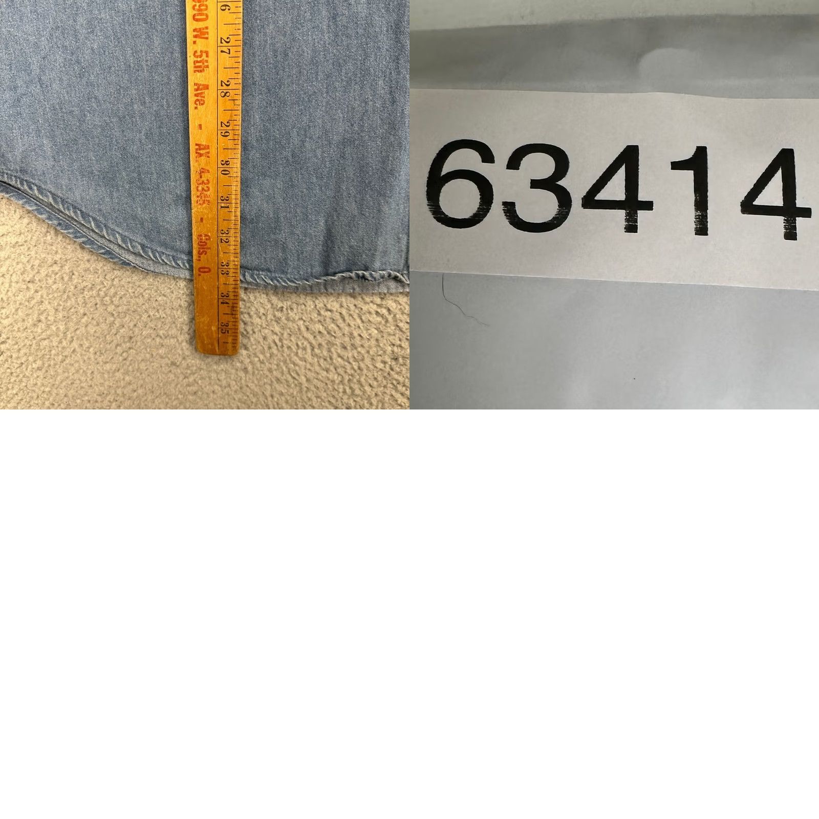 Denime VINTAGE Raw Materials Denim Button-Down Shirt 2XL Blue Flap Pockets Mens Shirt Size US XXL / EU 58 / 5 - 8 Thumbnail
