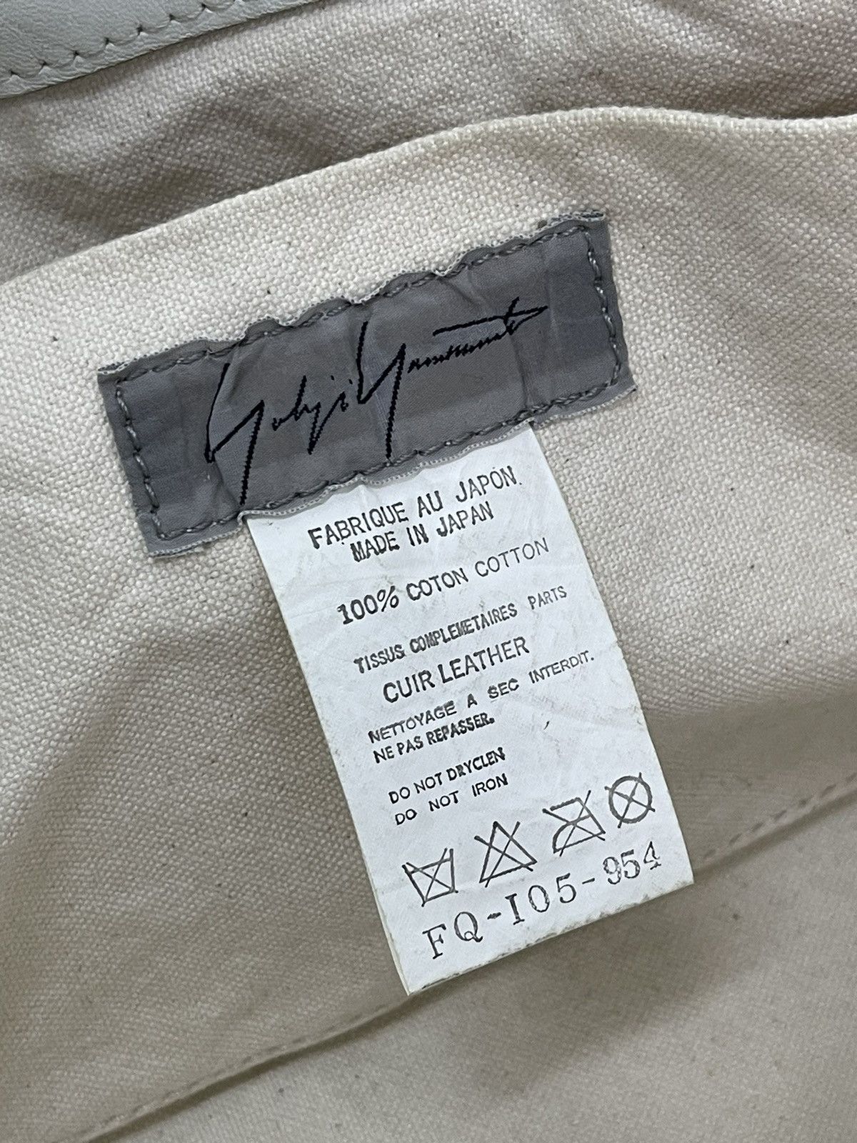 Yohji Yamamoto Yohji Yamamoto Tote Bag Leather Cotton Canvas Size ONE SIZE - 20 Thumbnail