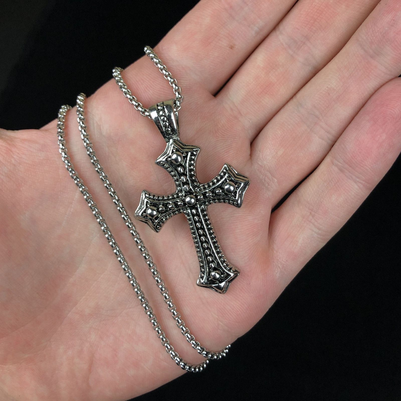 Jewelry Cross Punk Necklace Chain Size ONE SIZE - 3 Thumbnail