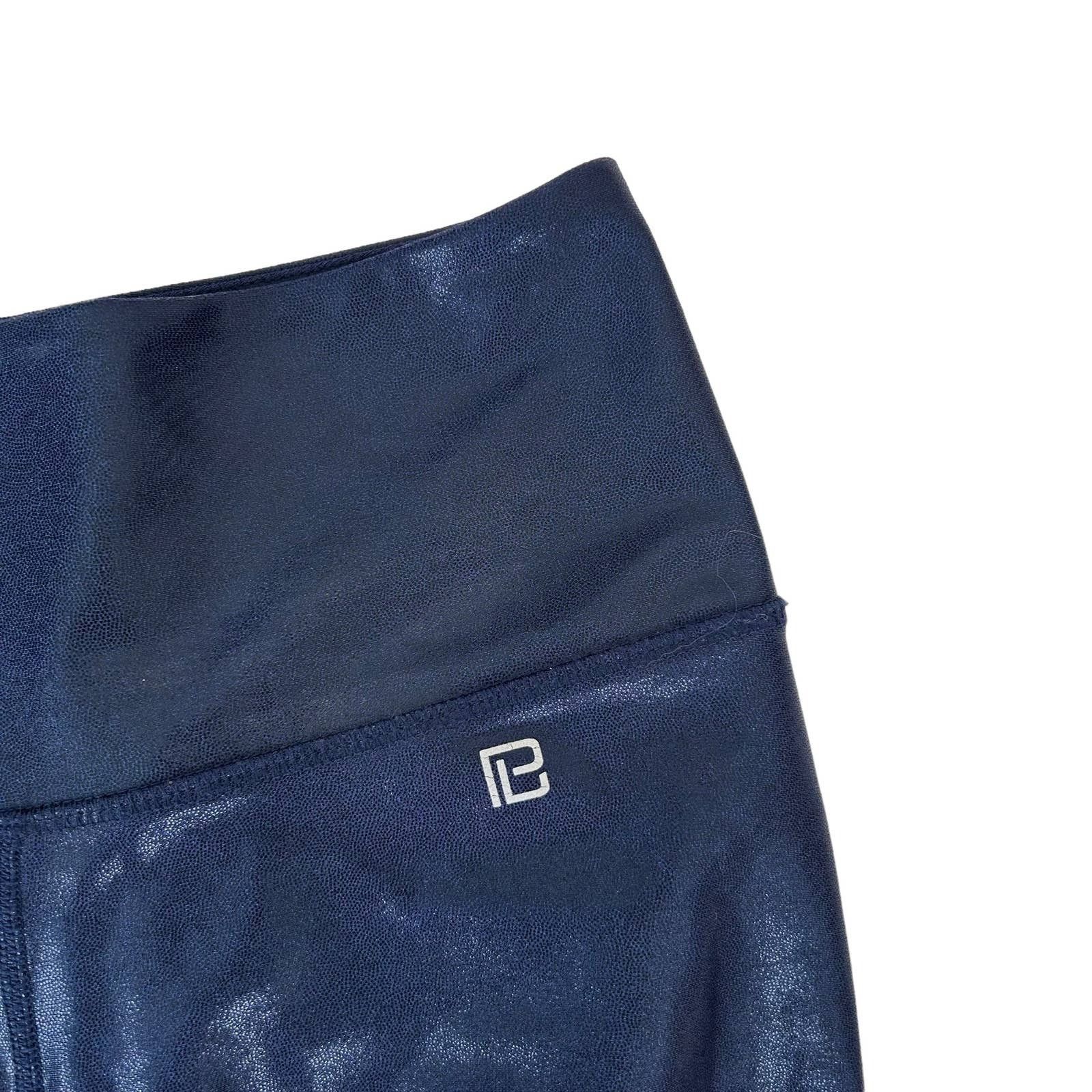 Other Body Language Navy Blue Coated Workout Leggings Sz M Size 30" / US 8 / IT 44 - 4 Thumbnail