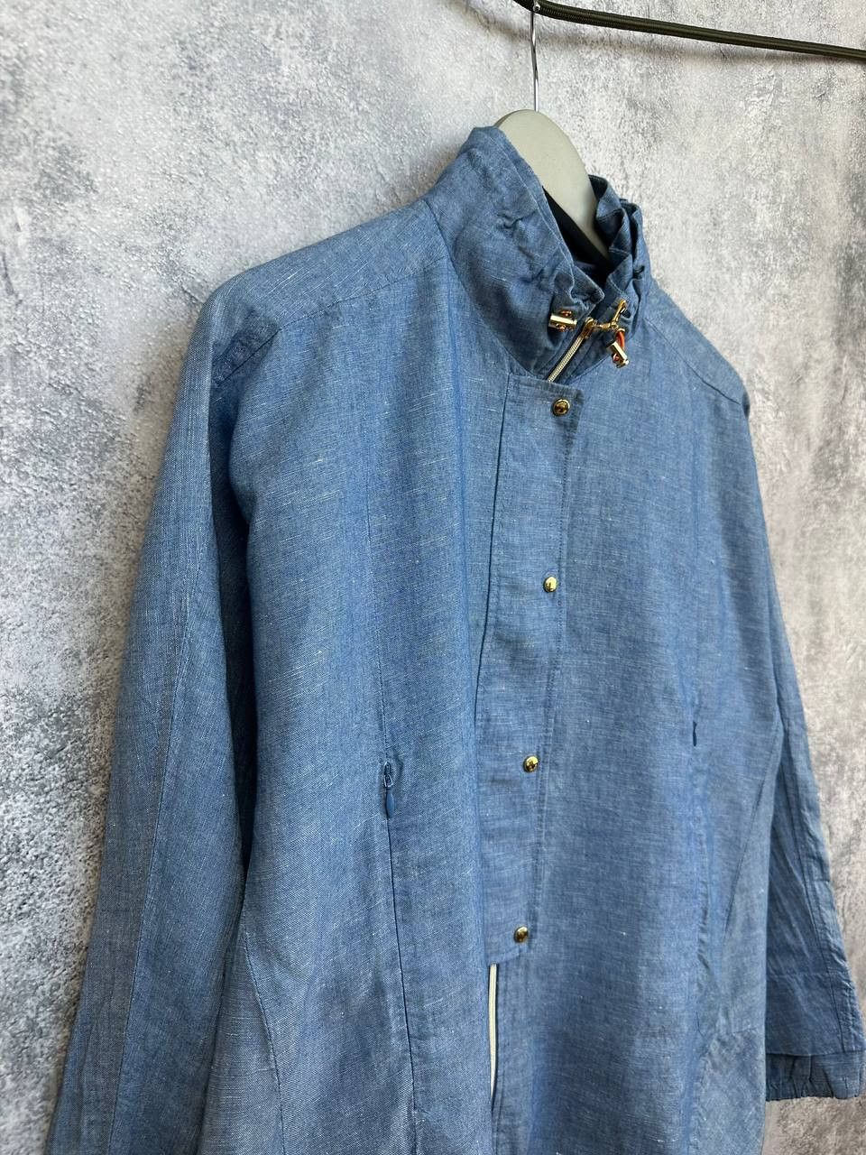 Bogner Bogner Linen Blend Lightweight Jacket Blue High Neck Zip Up Size S / US 4 / IT 40 - 3 Thumbnail