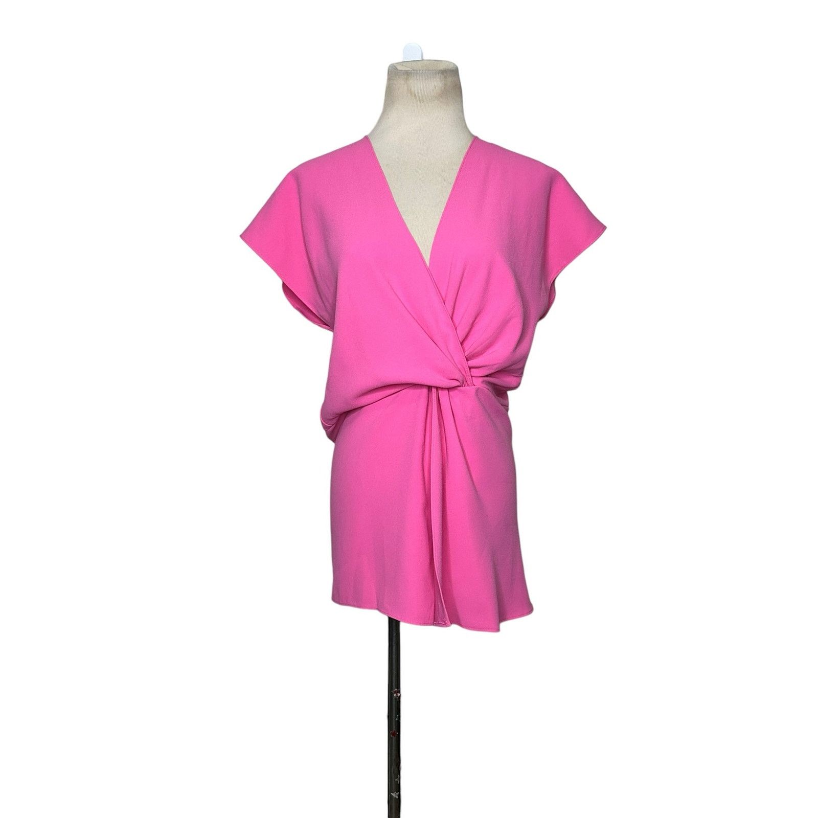 Zara Zara pink deep V neck crossed twist blouse size Medium Size M / US 6-8 / IT 42-44 - 7 Thumbnail