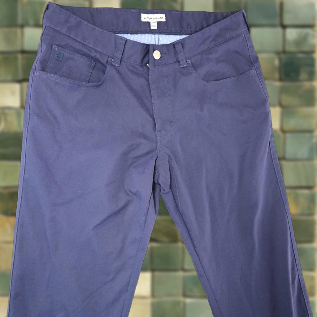 Peter Millar Peter Millar Pants Mens 32x32 Blue Performance Golf Five Pocket Stretch Casual Size US 32 / EU 48 - 1 Thumbnail