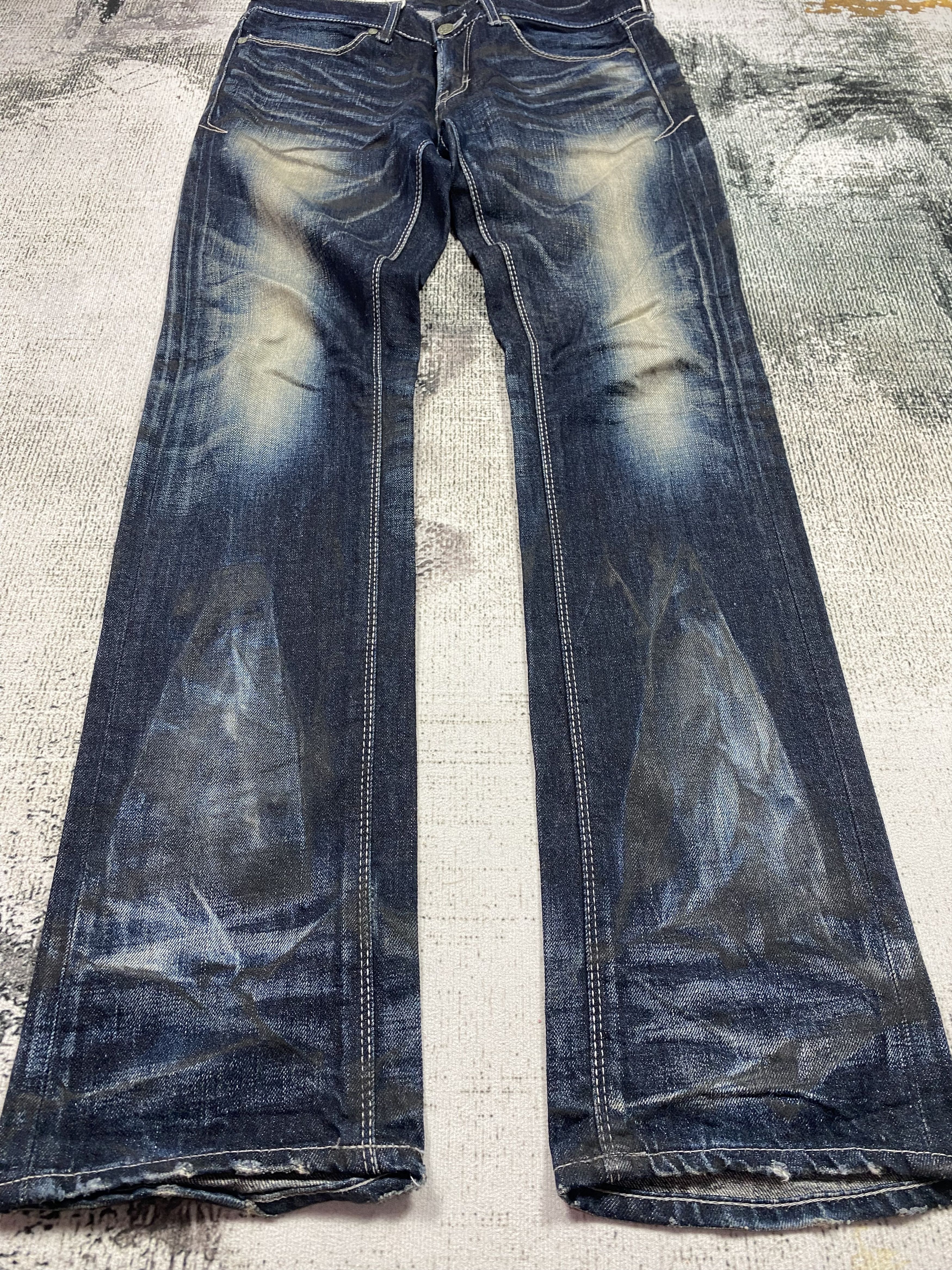 GOSTAR DE FUGA RARE🔥Japanese FUGA Faded Honeycomb Distressed Denim Size US 31 - 13 Thumbnail