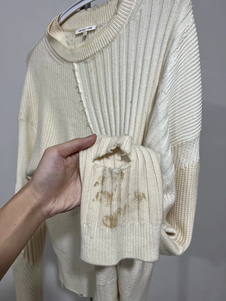 Helmut Lang HELMUT LANG Cashmere double layer eroded knit sweater Size M / US 6-8 / IT 42-44 - 5 Thumbnail