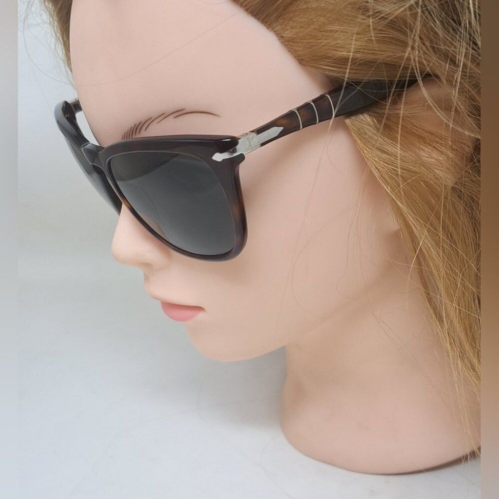 Persol Persol Sunglasses Brown Havana Green Square Key-Hole Crysta Size ONE SIZE - 3 Thumbnail