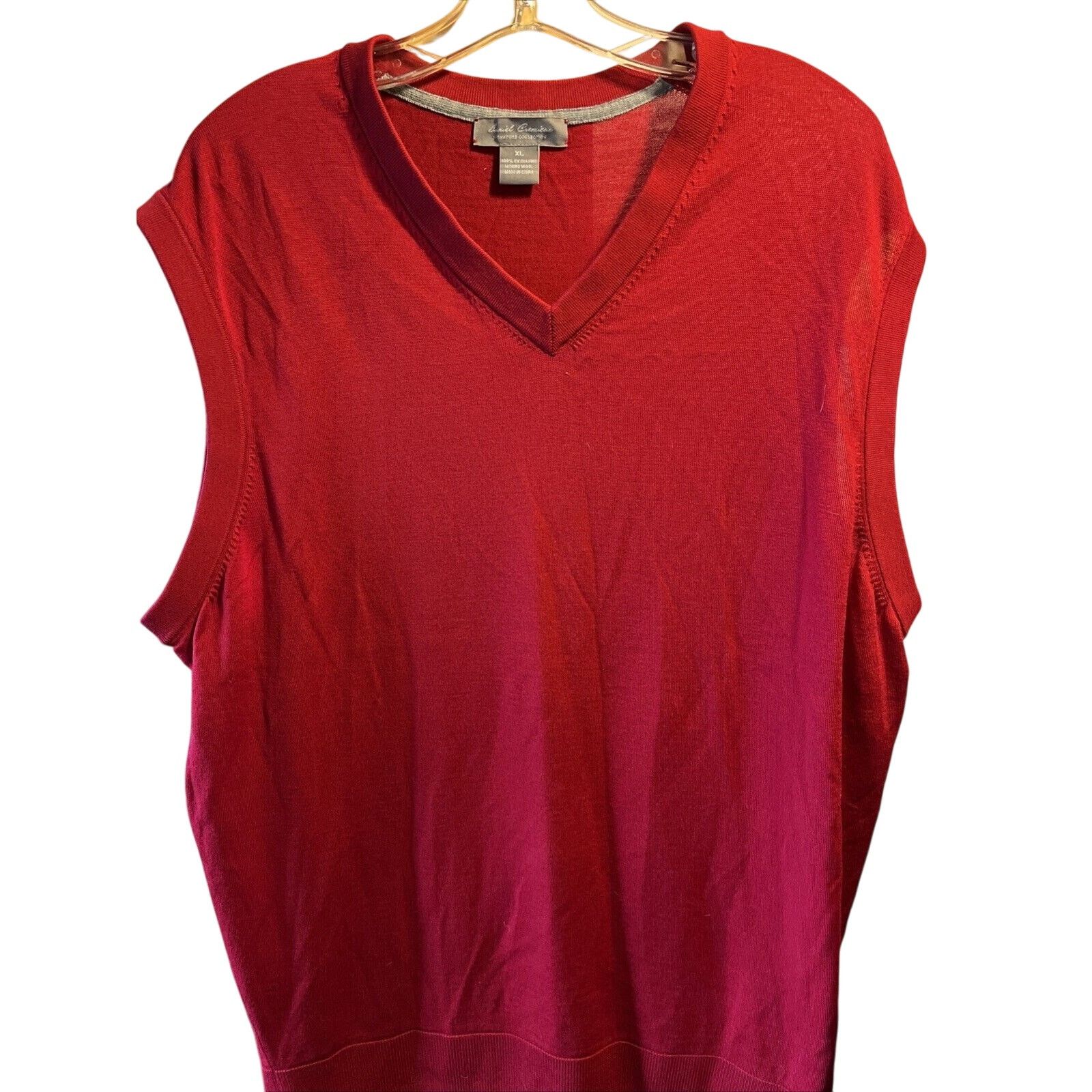 Cremieux Cremieux Signature Men’s XL Wool Uni Golf Sweater Vest Red Size US XL / EU 56 / 4 - 1 Thumbnail