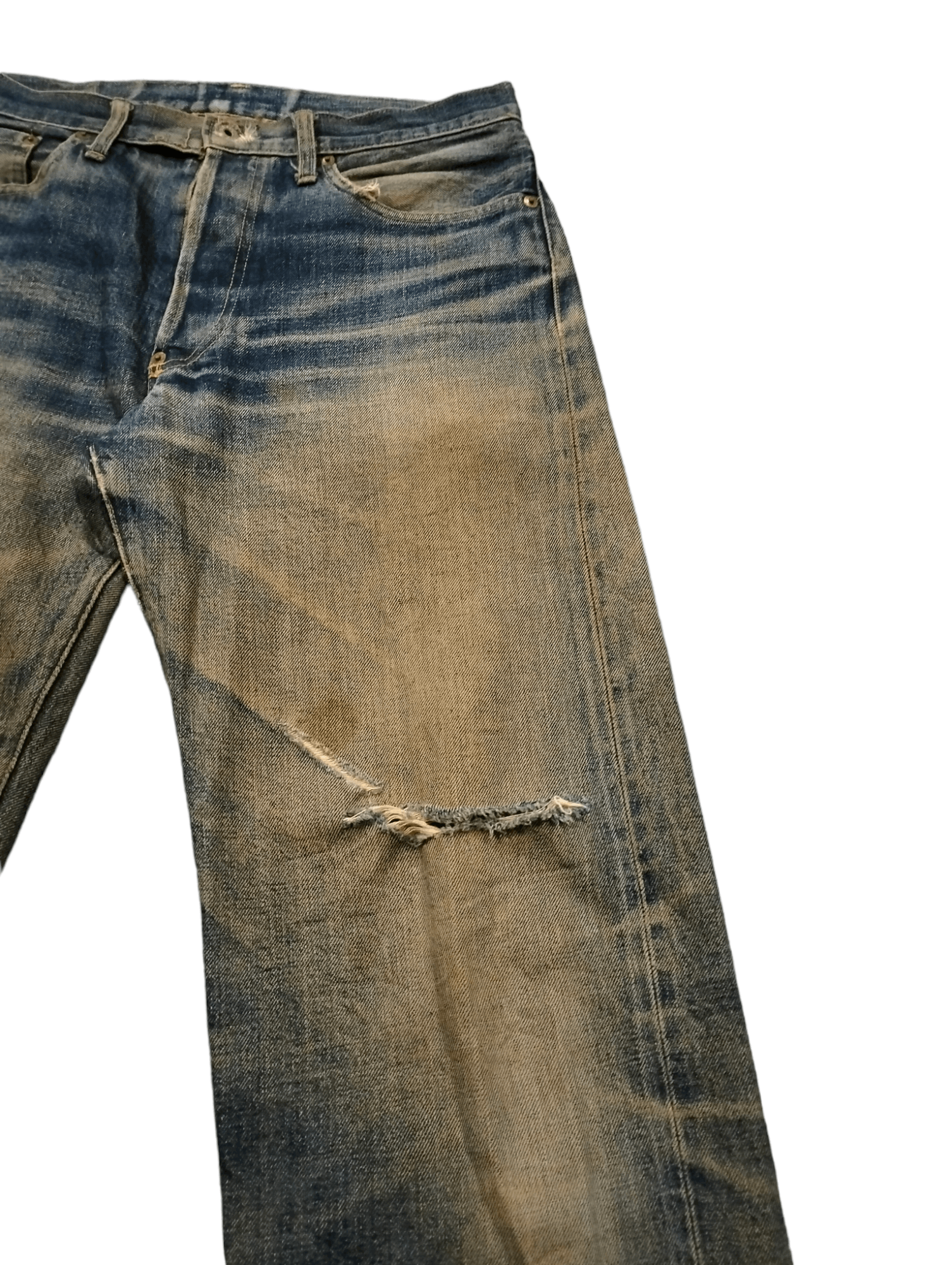Japanese Brand Vintage Acoustic Salvage Distressed Denim Pants Size US 33 - 6 Thumbnail