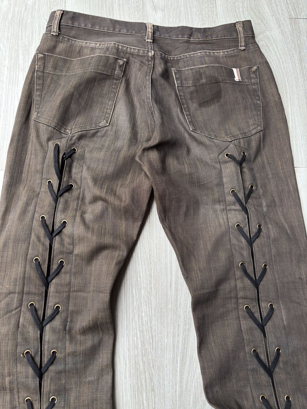 Japanese Brand MENS MELROSE lace up flare jeans Size US 30 / EU 46 - 5 Thumbnail