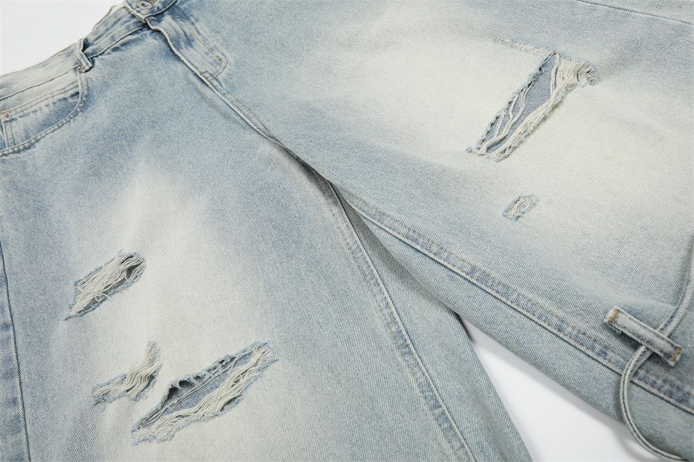 Japanese Brand × Jean Men's distressed raw edge punk washed denim shorts Size US 34 / EU 50 - 6 Thumbnail