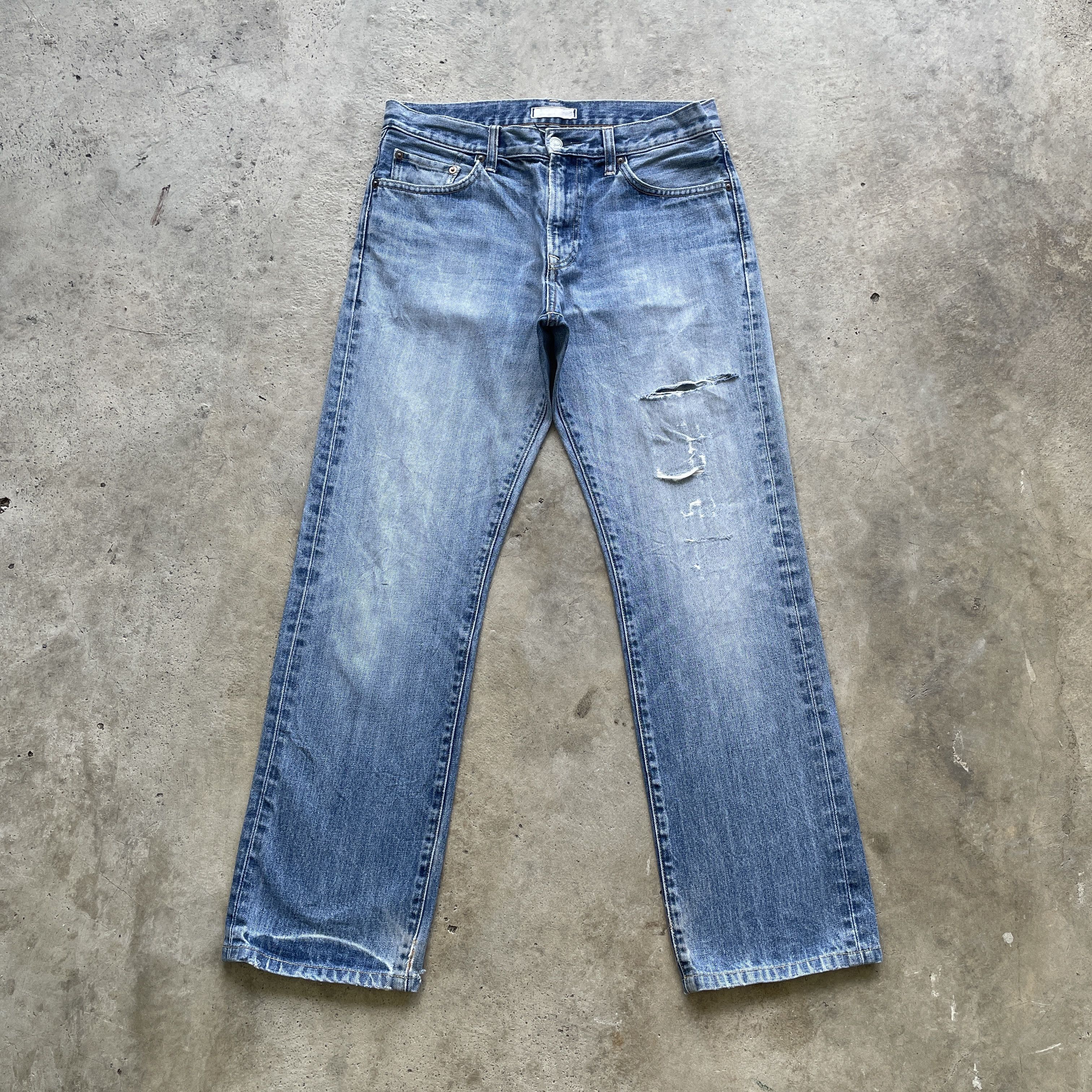 Japanese Brand VINTAGE JAPANESE JEANS FADED DISTRESSED DENIM PANTS W31 Size US 31 - 2 Thumbnail