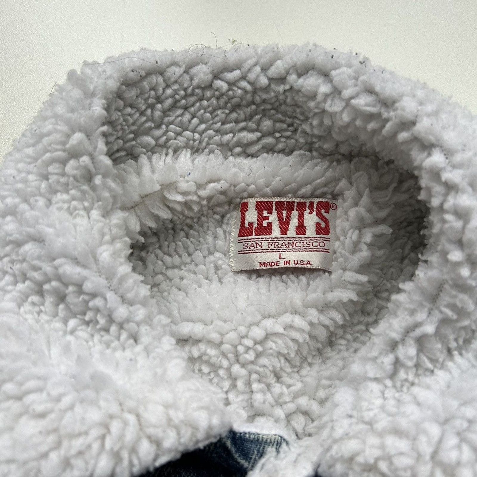 Levi's × Vintage Vintage 1990s Levi's Sherpa Lined Denim Jacket Men's Large Size US L / EU 52-54 / 3 - 6 Thumbnail