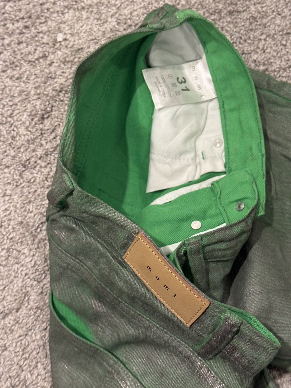 MNML MNML Waxed Green Flare Size US 31 - 2 Thumbnail