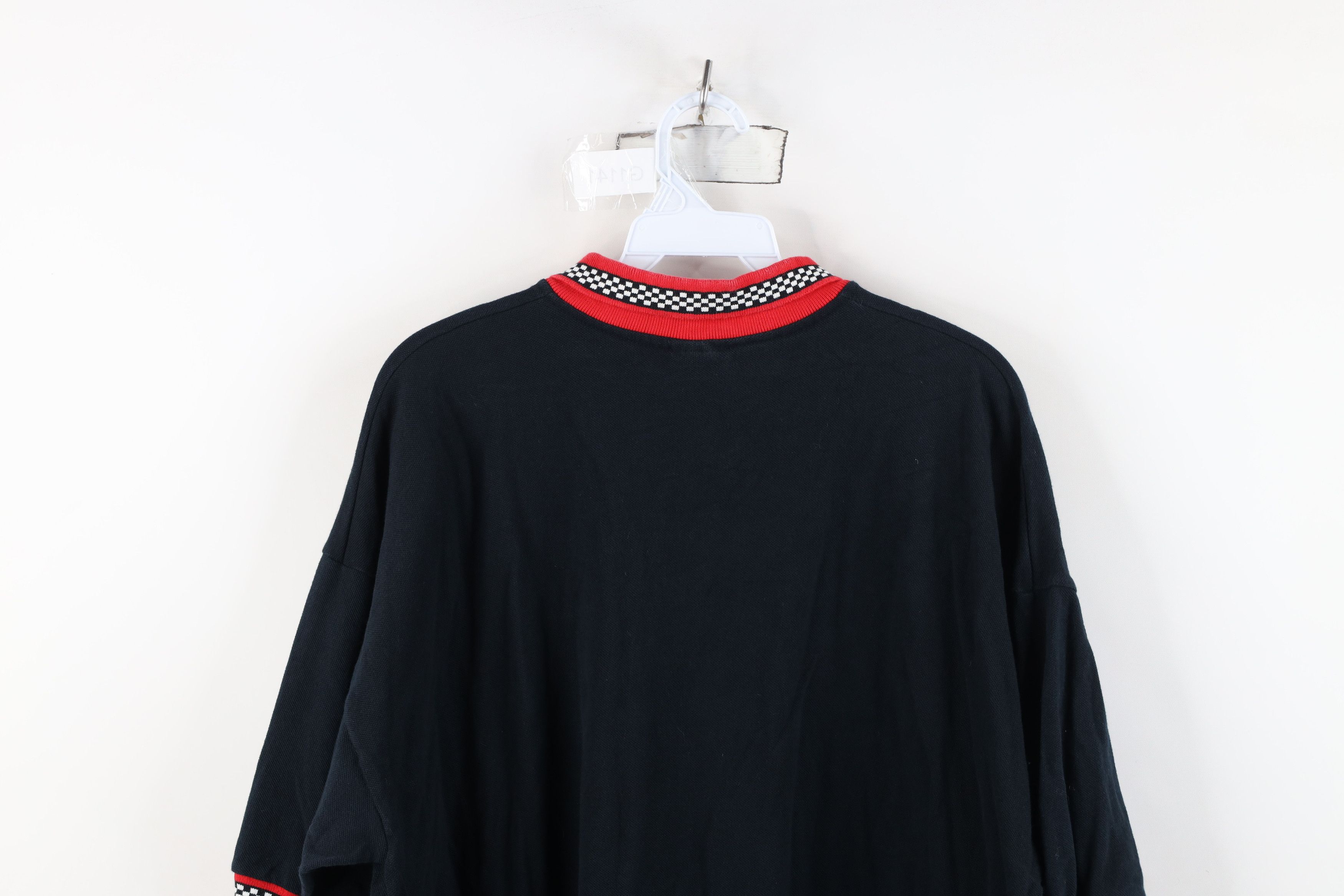 Vintage Vintage 90s Flag Racing Collared Polo Shirt Black Cotton Size US XL / EU 56 / 4 - 12 Thumbnail